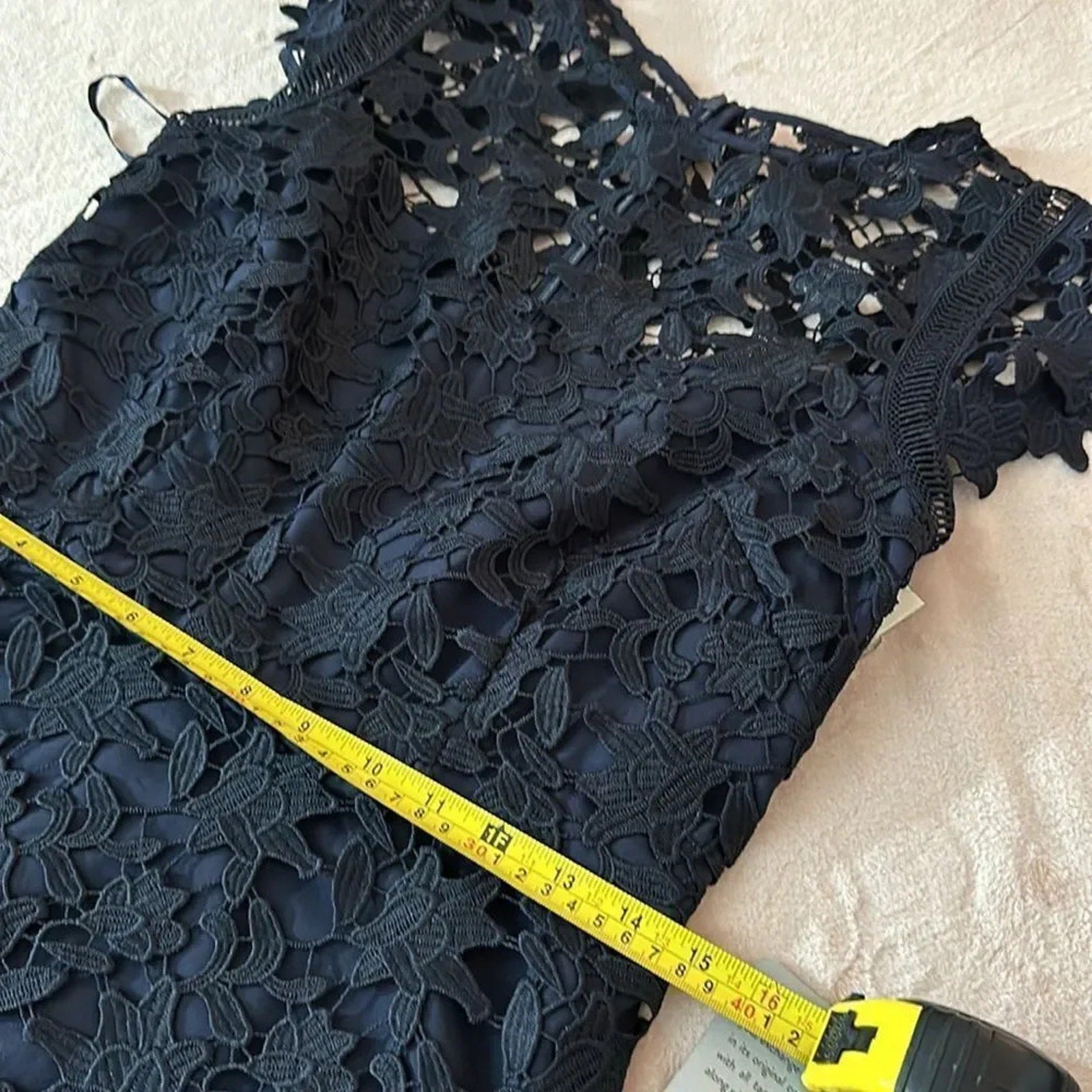 NWT Eliza J Navy Blue Lace Asymmetric Cocktail Dress - size 8