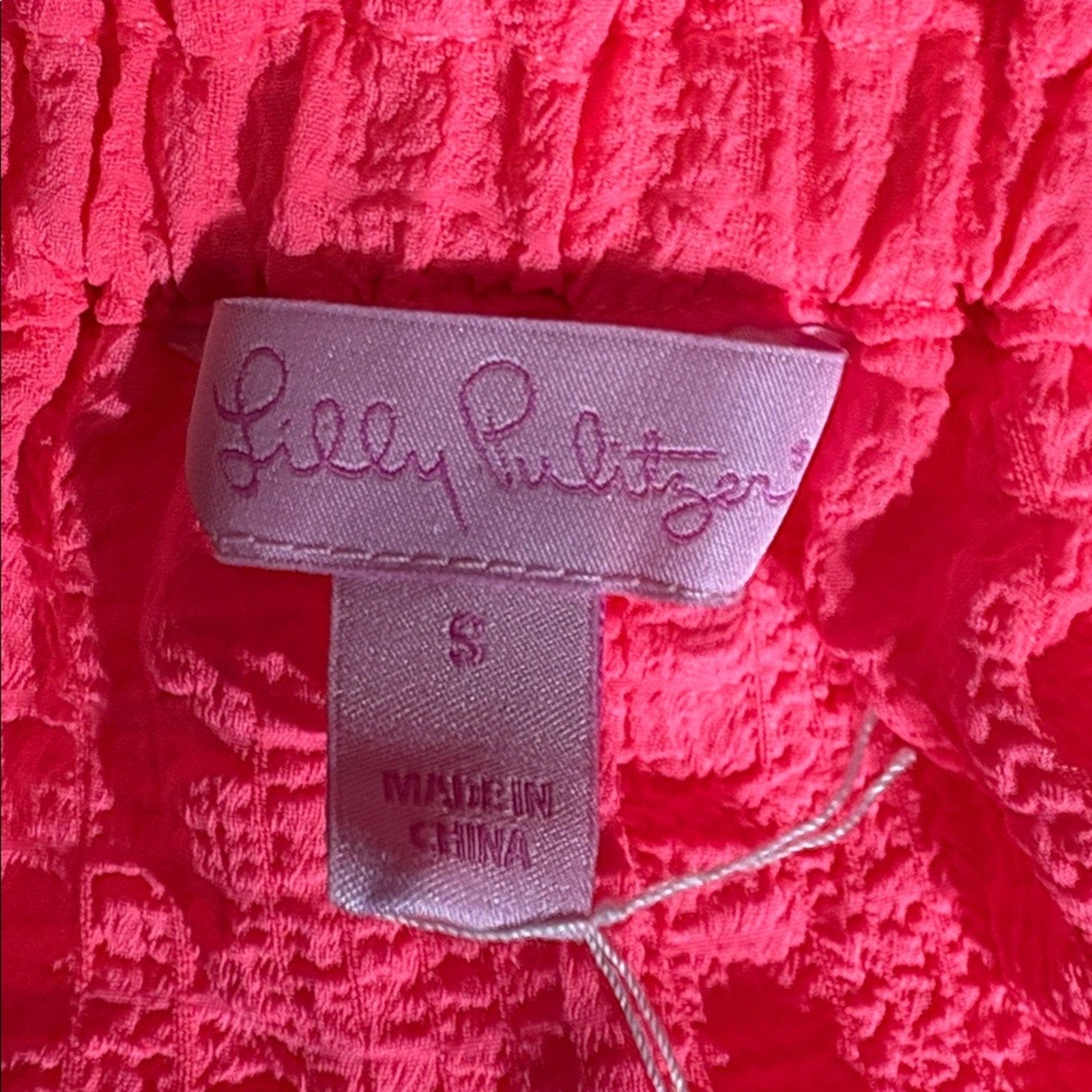 Lilly Pulitzer mays hot pink tank top ruffle preppy beach tassel - size Small