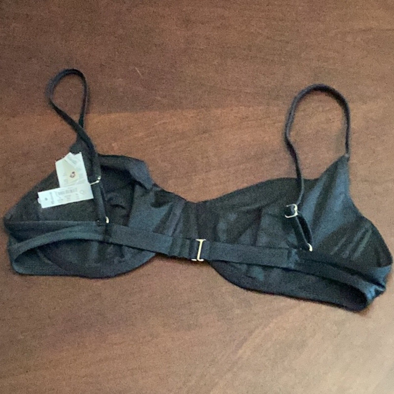 NWT Madewell Second Wave Underwire Black Bikini Top Size XL
