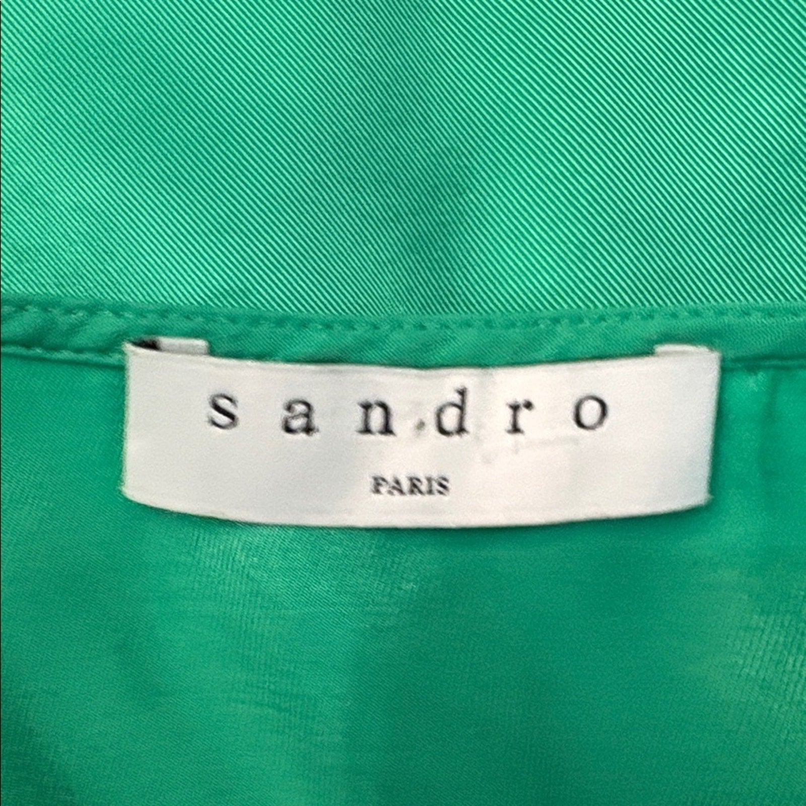 Sandro Green Crepe Viscose Ruffled Detail Top - size 3 (US 8)