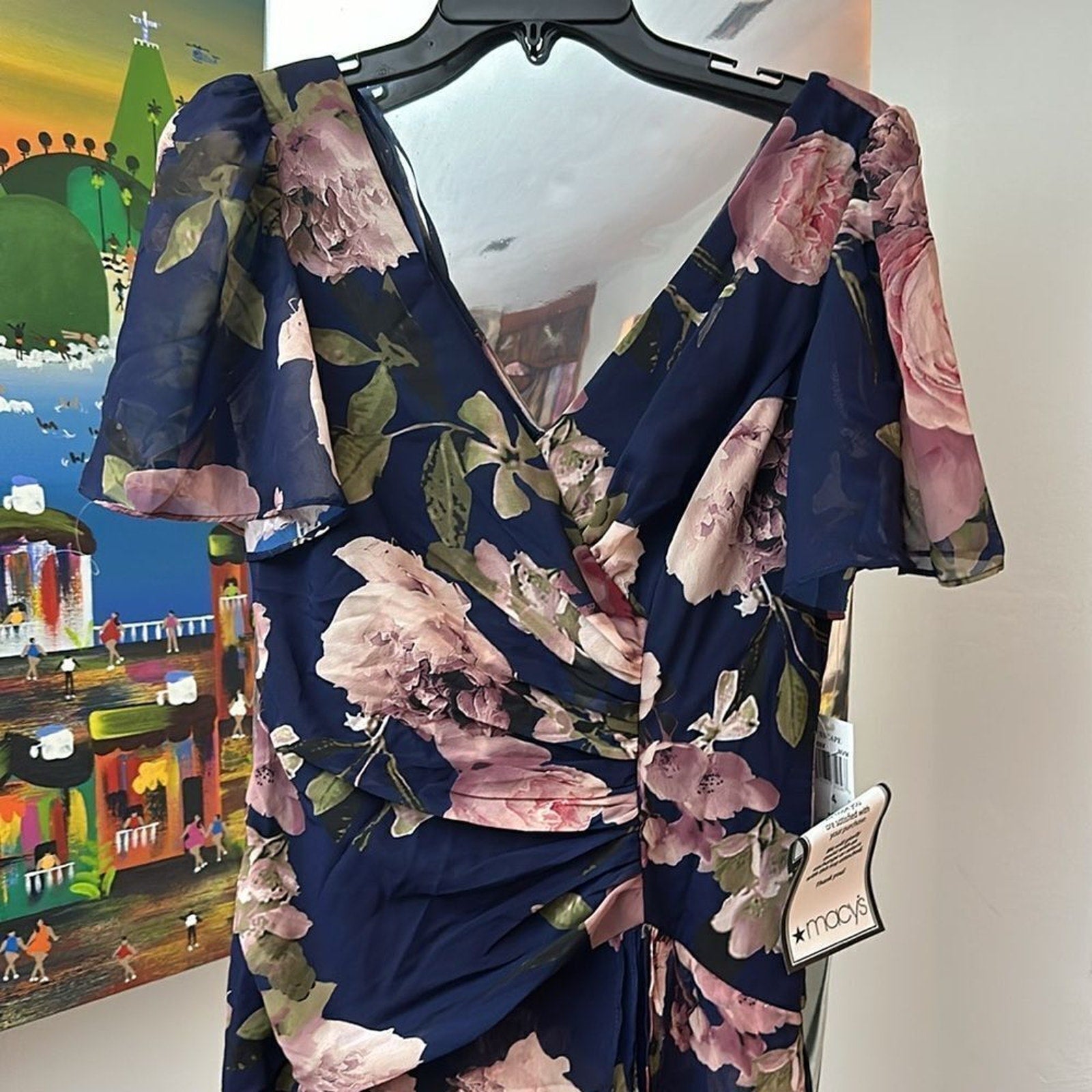 NWT Xscape SURPLICE TIERED MAXI DRESS - size 4