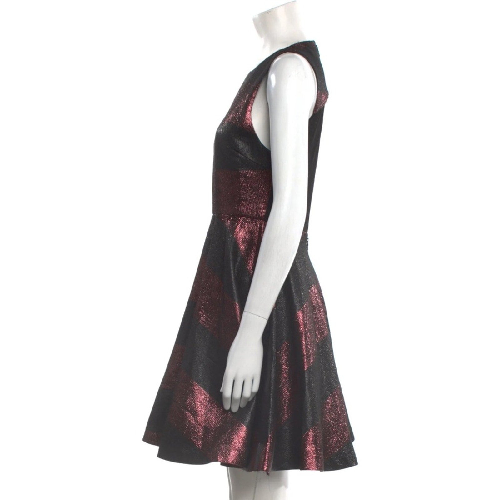 Alice + Olivia Foss Metallic Stripe Dress Size 4