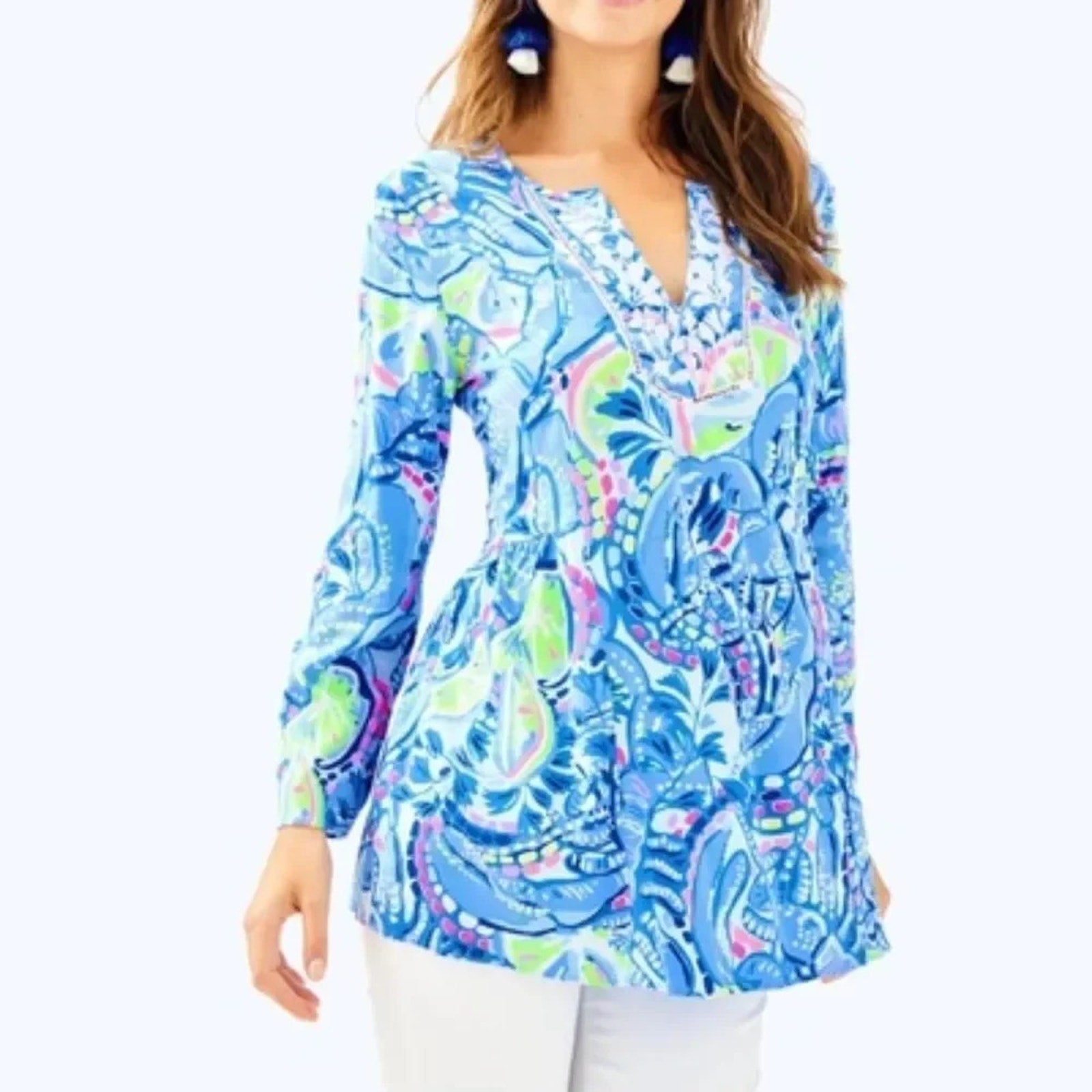 NWT Lilly Pulitzer Lyndsea Tunic Blue Peri Pinch - SIZE XXS