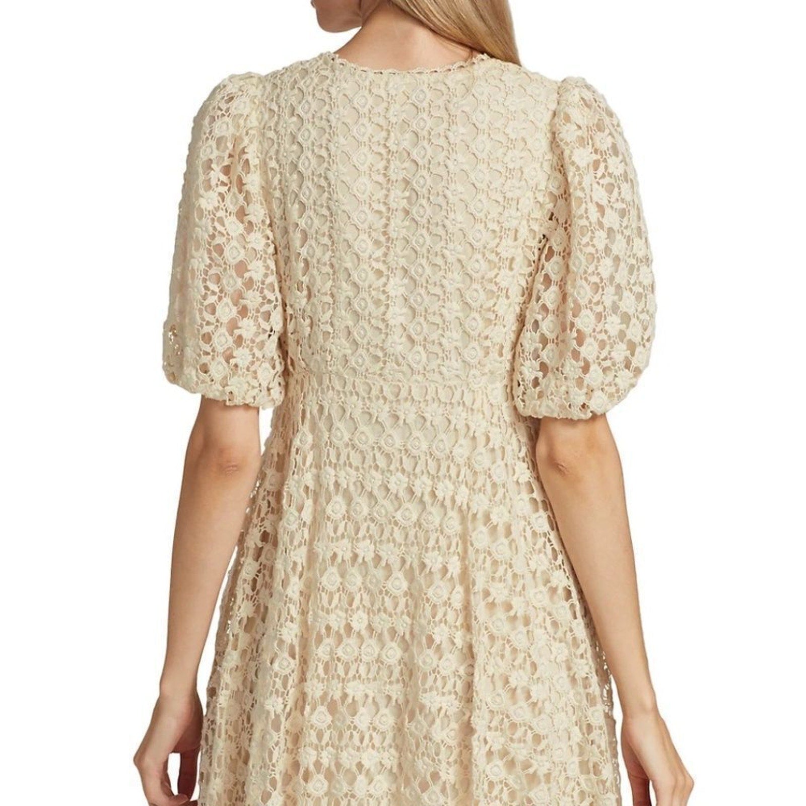NWT byTiMo Puff-Sleeve Lace Crochet Dress - size XXS