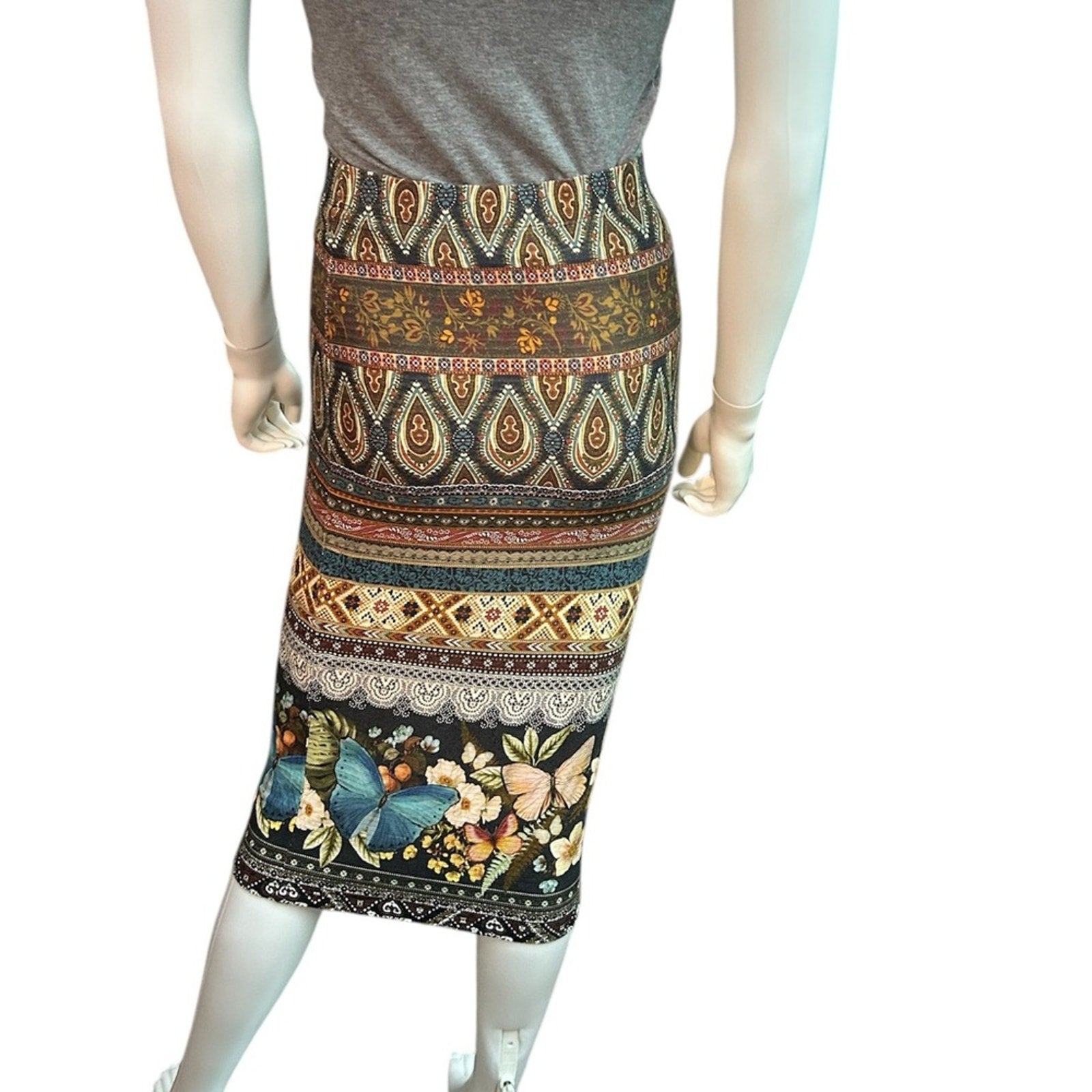 Farm Rio butterfly midi pencil skirt - size Small