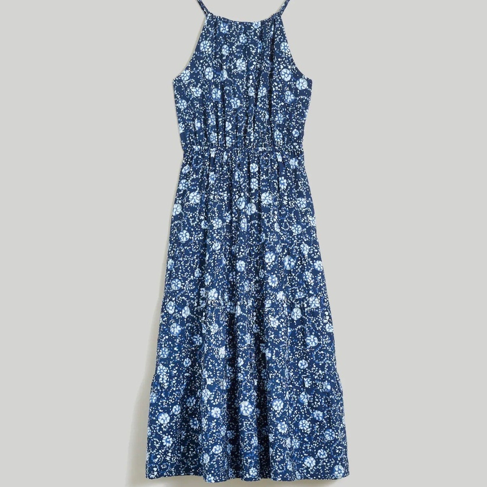 NWT Madewell Cross-Back Halter Midi Dress Vineyard Medallion - size Large $148
