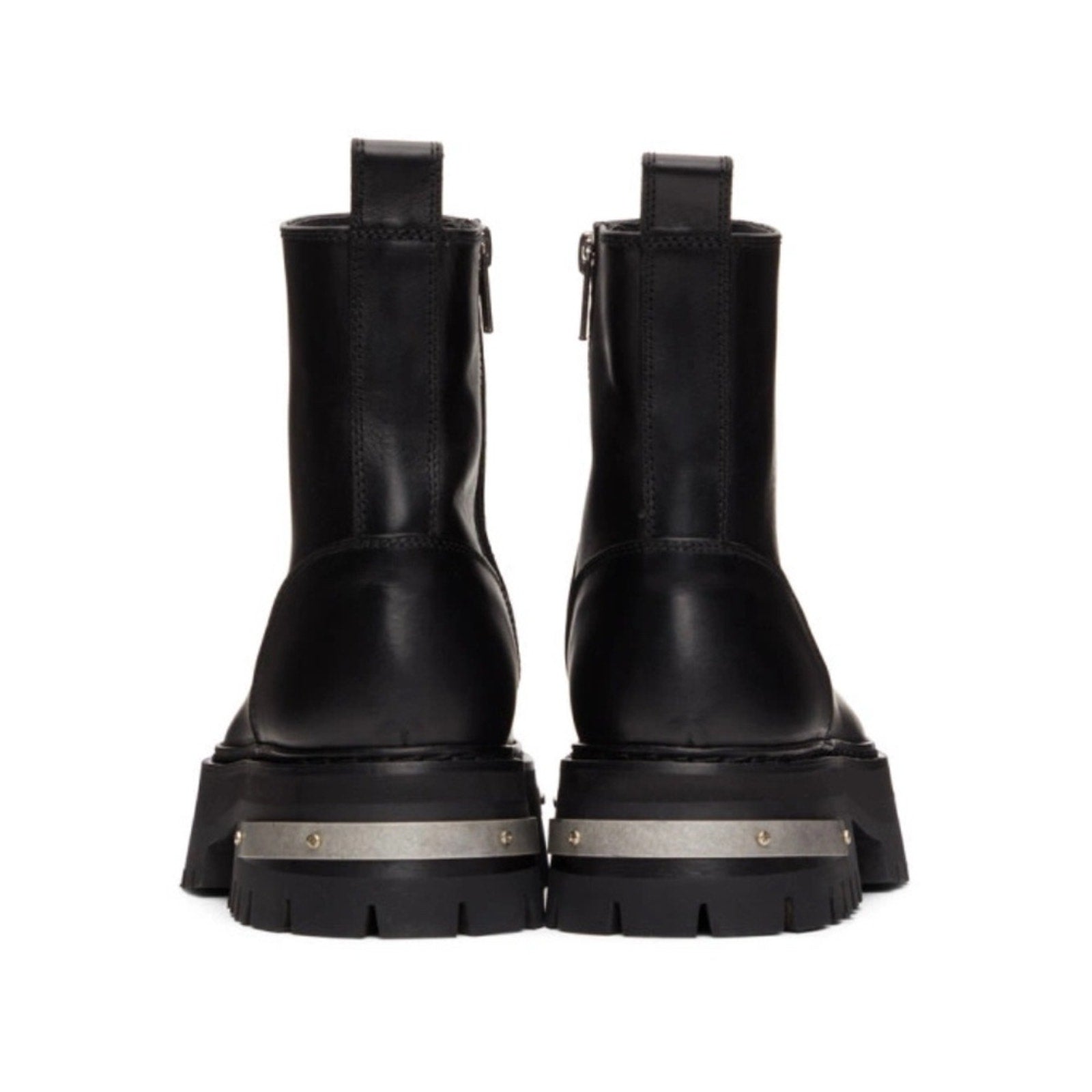 ANN DEMEULEMEESTER WOMENS METAL DETAILED PLATFORM ANKLE ZIP BOOTS - TUCSON NERO
