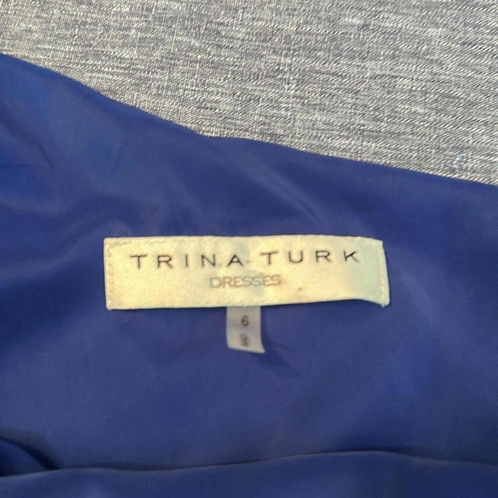 Trina Turk Santa Cruz Silk Sun Dress One Shoulder Embroidered Blue - size 6