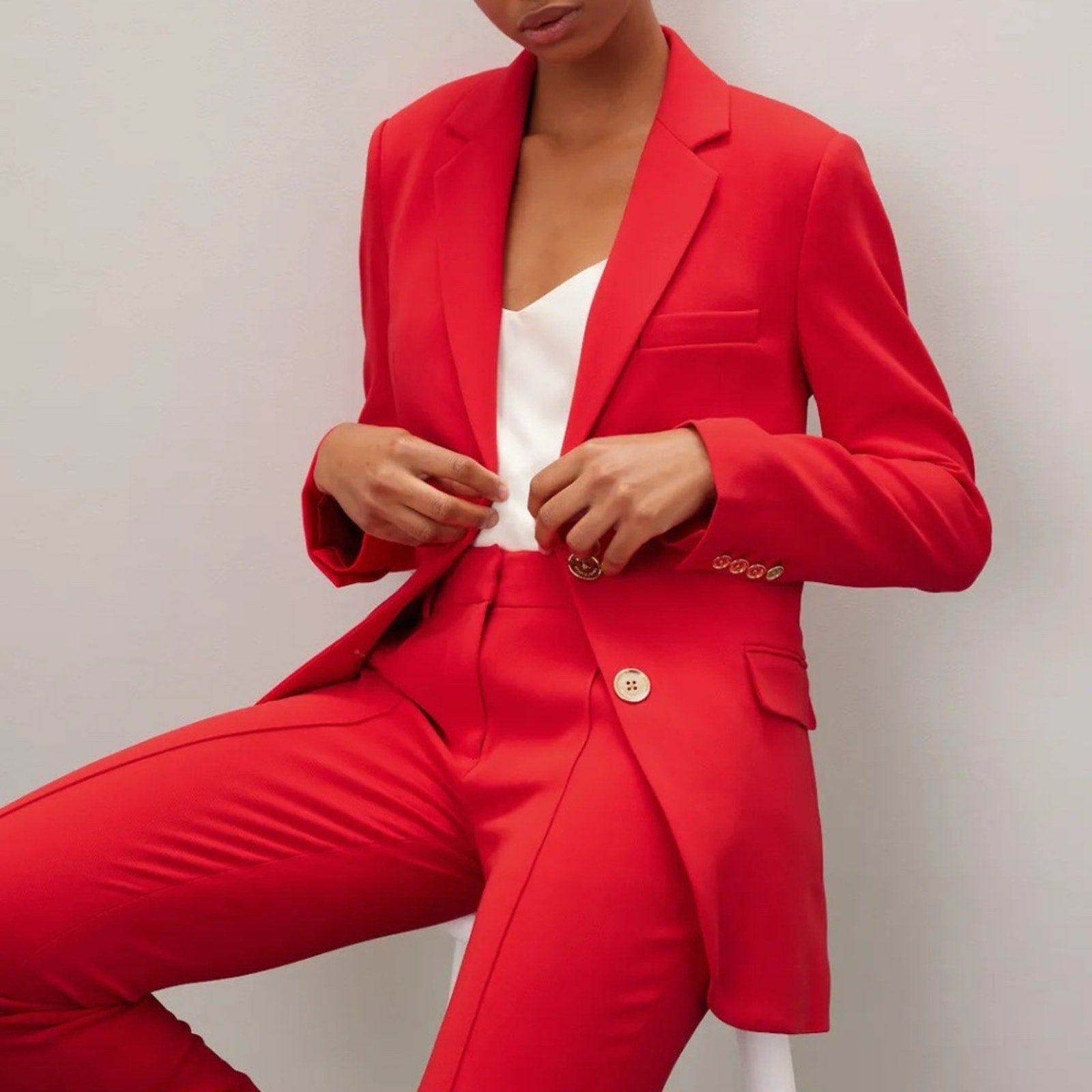 MICHAEL Michael Kors Mensy Two-Button Crepe Blazer - size 12