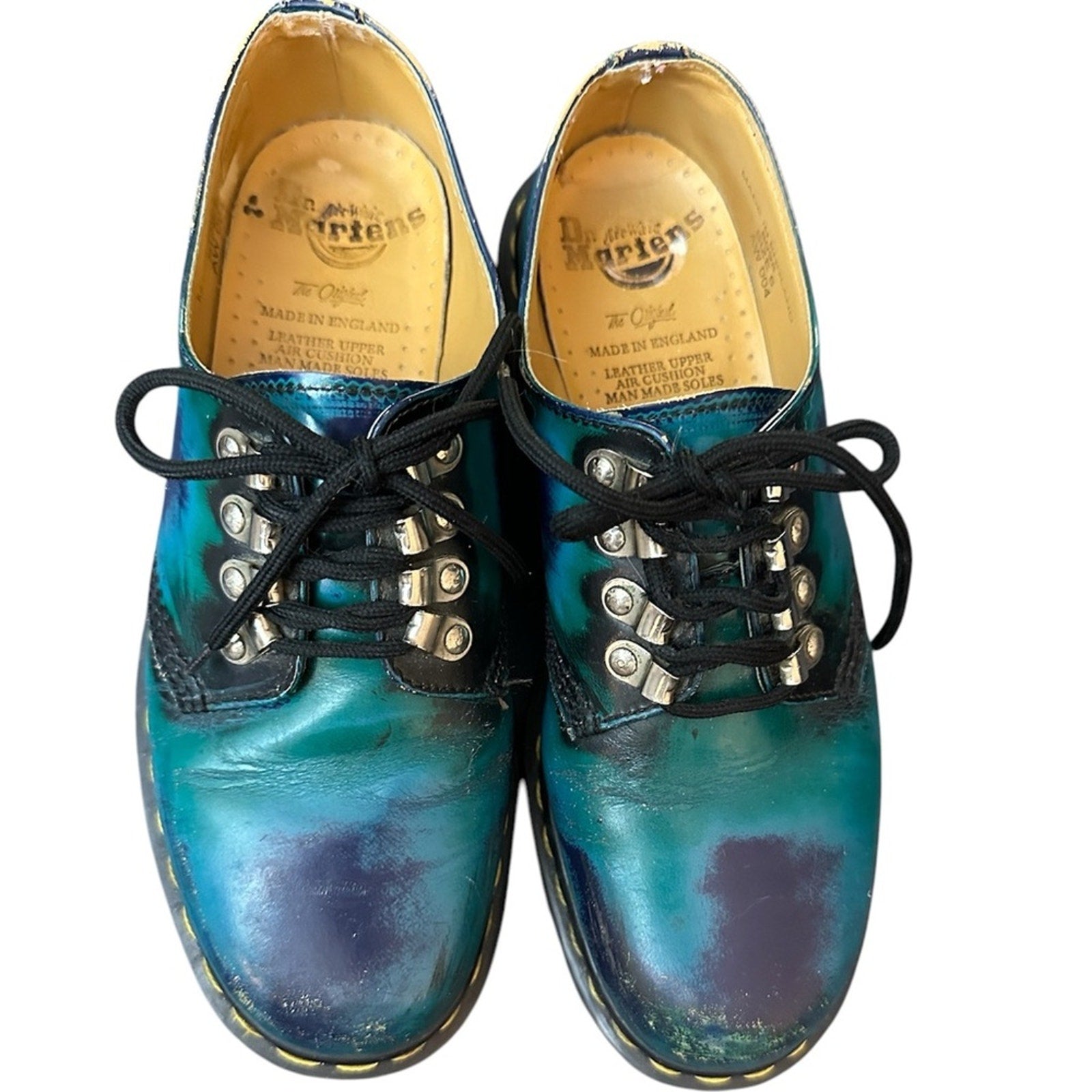 Dr.Martens Turquoise and blue rub off shoes - size 6 UK