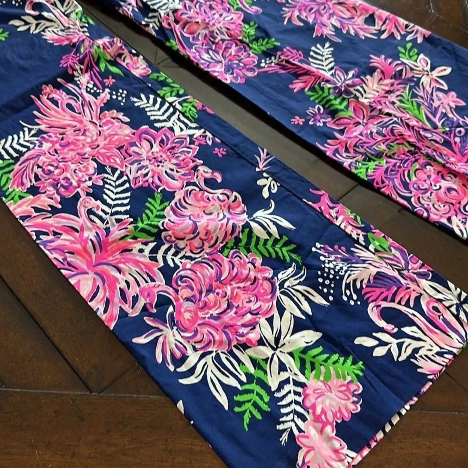 NWT Lilly Pulitzer 33" Bal Harbour Mid-Rise Palazzo Pant in Oysterbay navy - S
