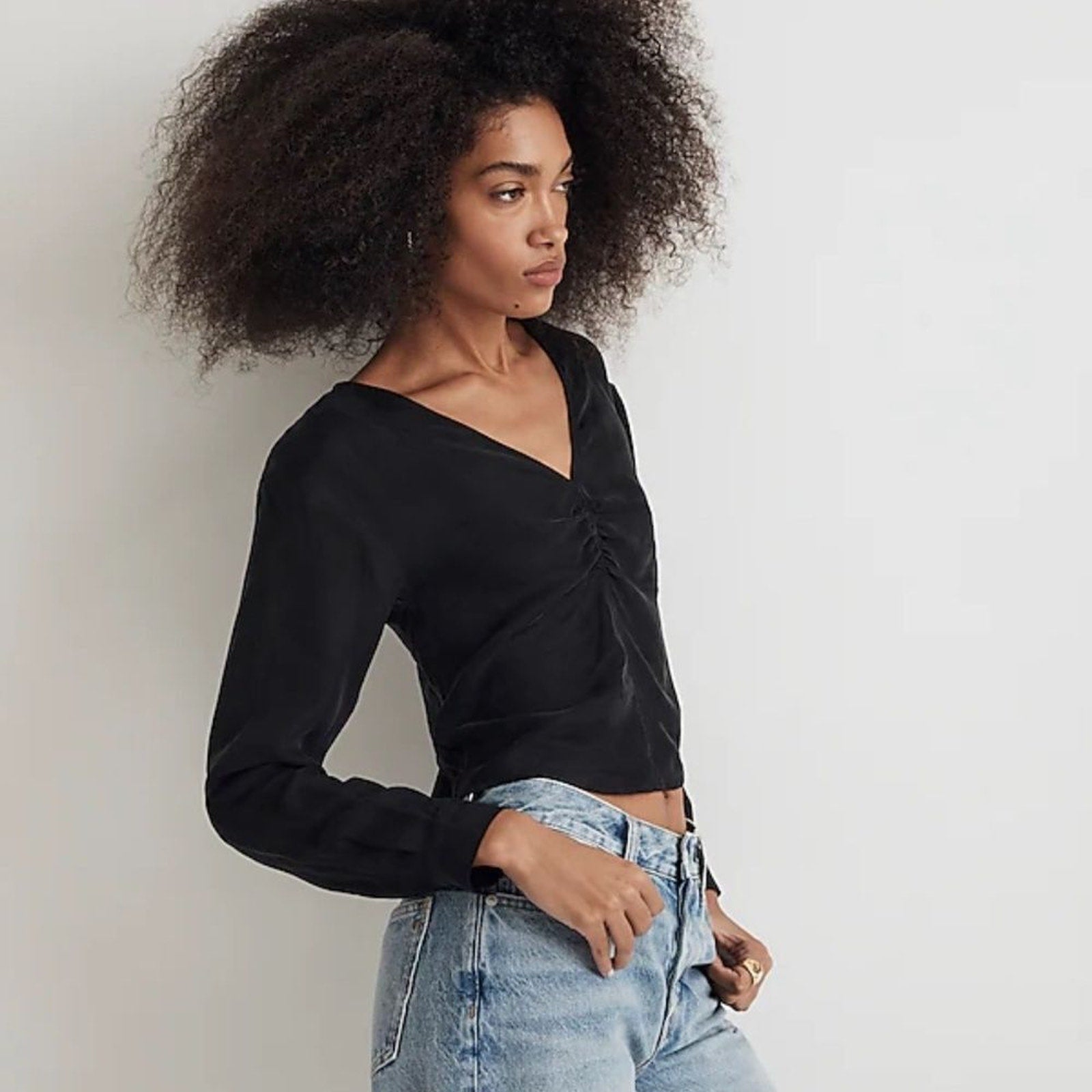 NWT Madewell Brushed Ruched-Front Top - size 2