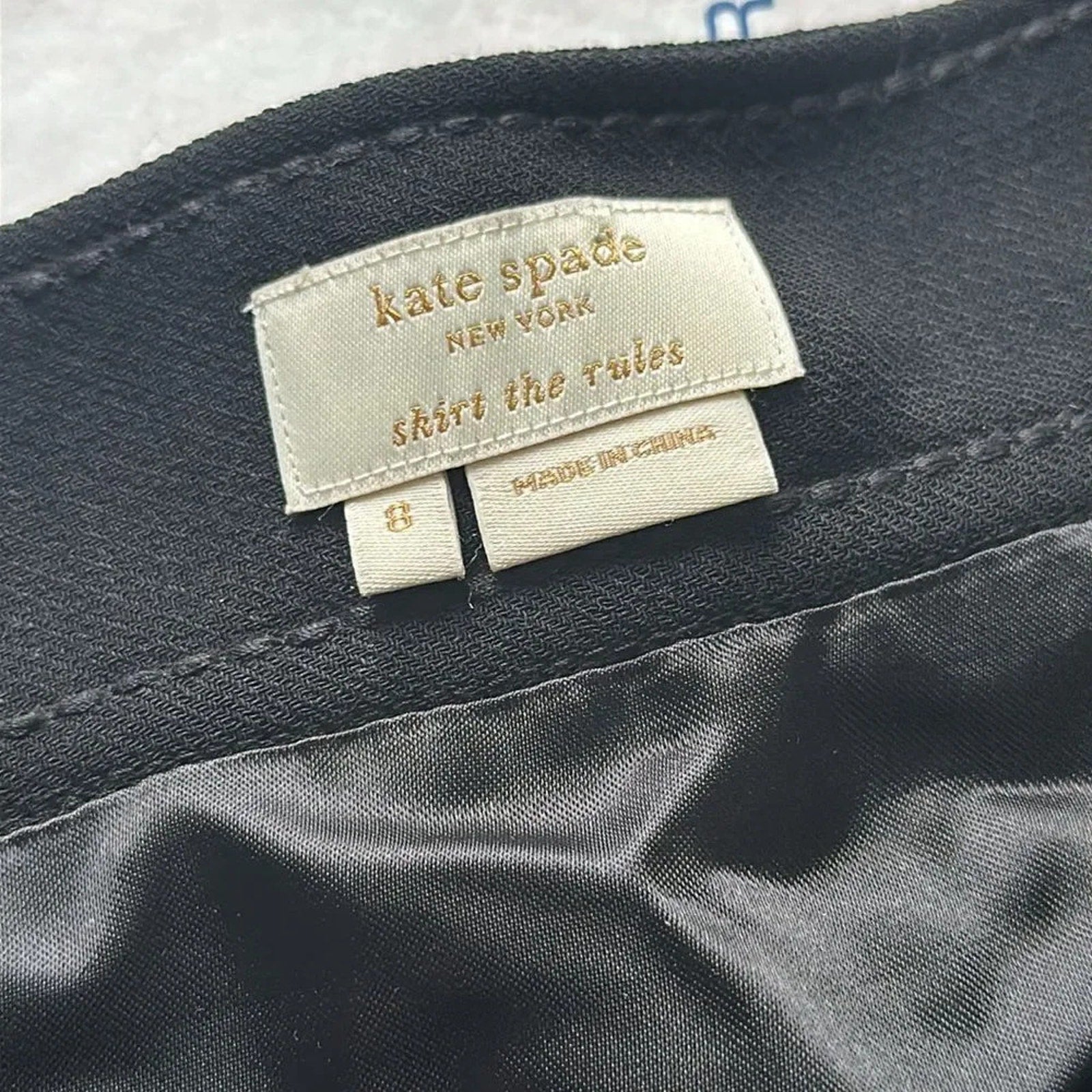 Kate Spade Clemonce Black & Tan Striped Skirt - size 8