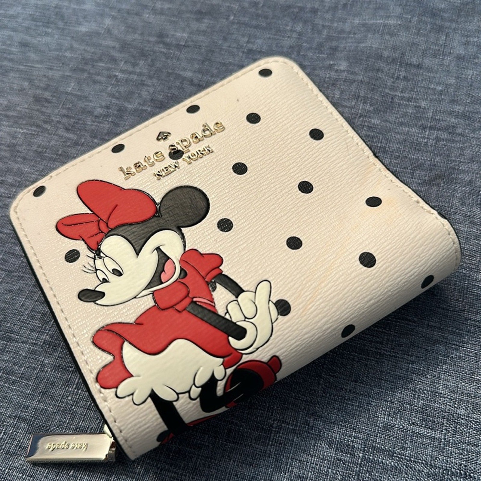 NWT Disney X Kate Spade New York Minnie Mouse Zip Around Wallet