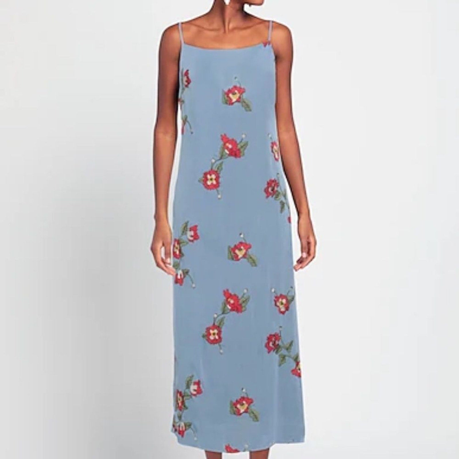 NEW Rag & Bone Women's Blue Joelene Embroidered Crepon Midi Dress - size 4