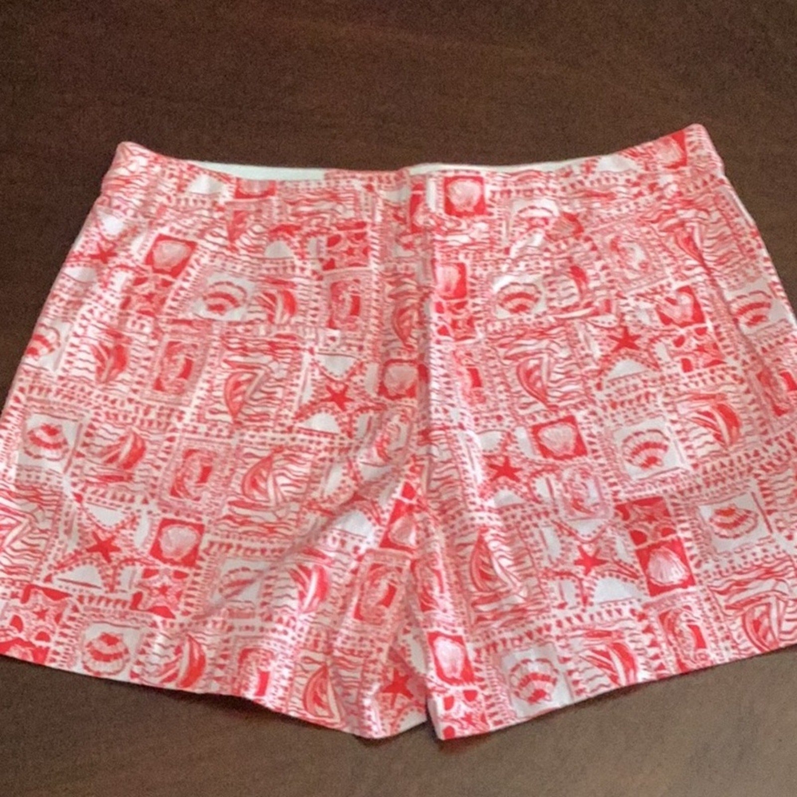NWT Lilly Pulitzer Gretchen High Rise 5" Shorts Mizner Red Seaside Harbour - 12