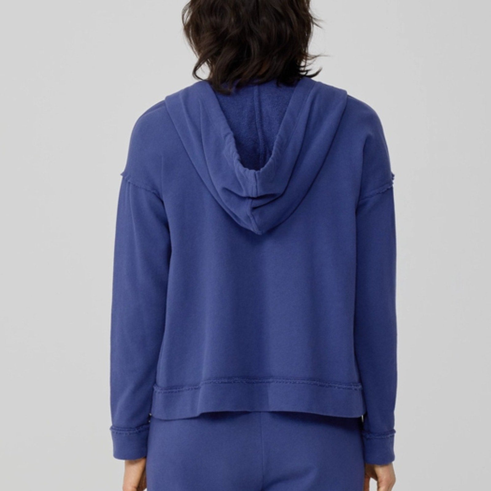 Eileen Fisher Lightweight Organic Cotton Terry Hooded Top - size small