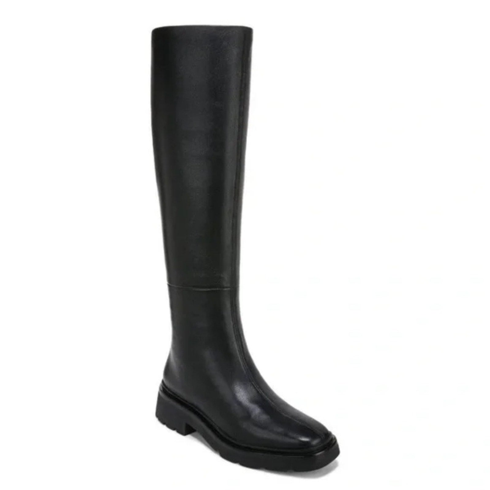 NEW Vince Rune Slouch Leather Knee High Black Boots Size 9.5 M