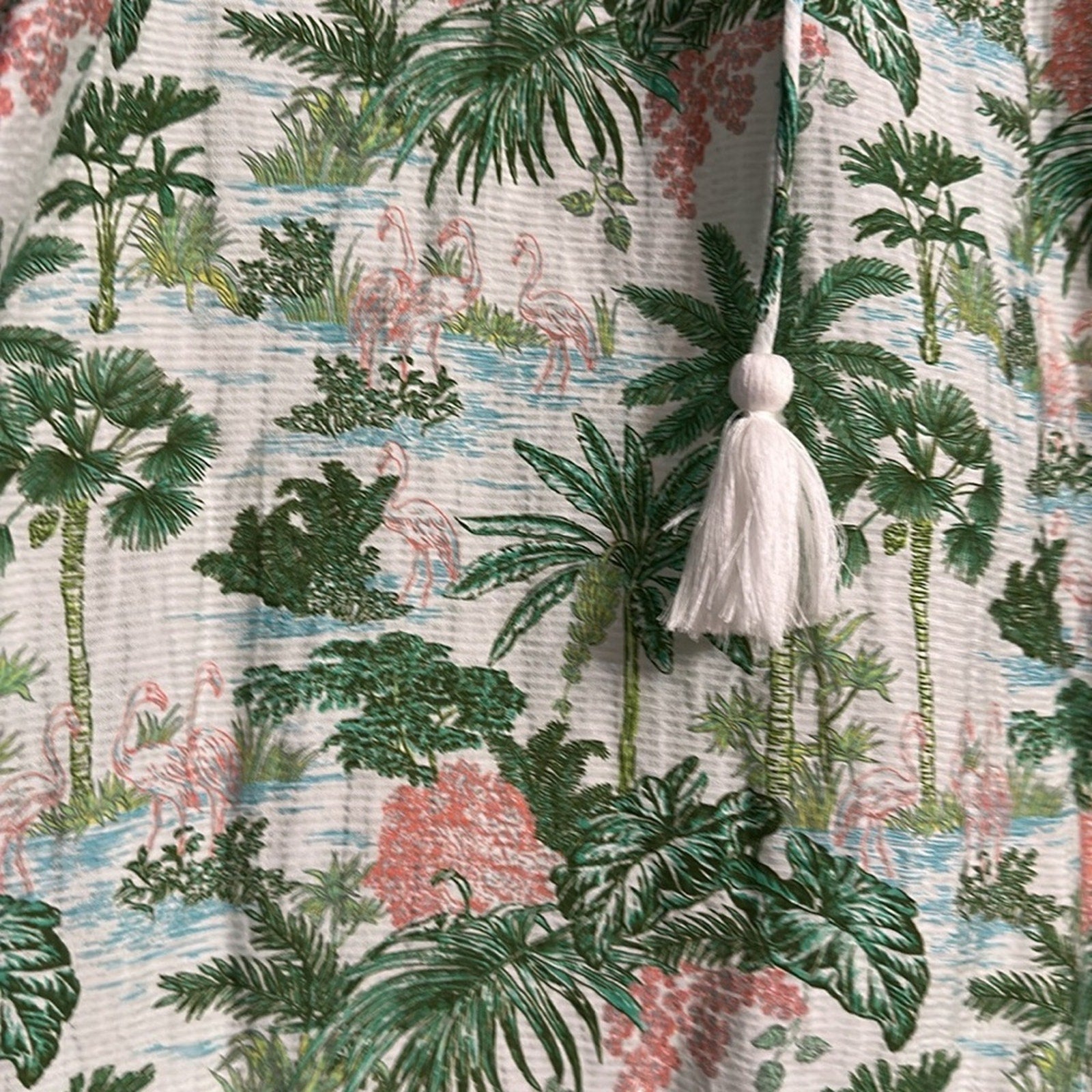 Vineyard Vines Tropical Flamingo Printed Mini Long Sleeve Dress - L