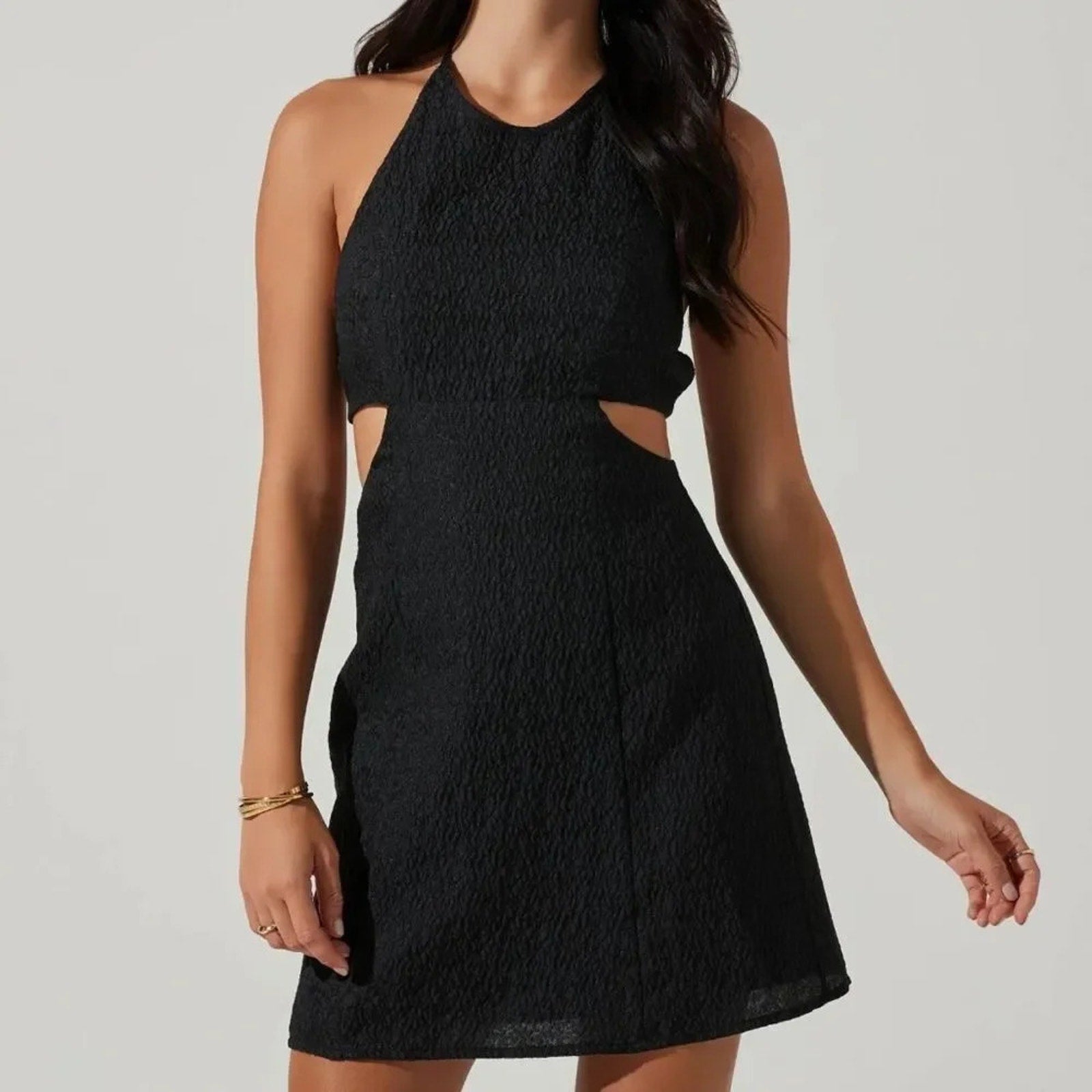 NWT Astr Laylin Halter Cutout Mini Dress - size XS