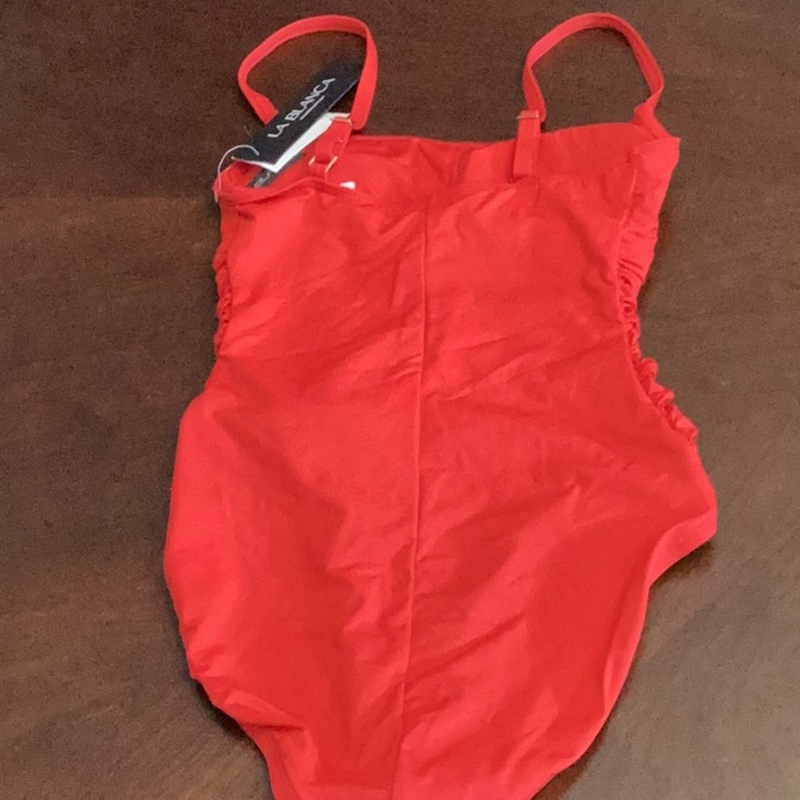 NWT La Blanca Island Goddess Lingerie One Piece Swimsuit Cherry Red - size 2