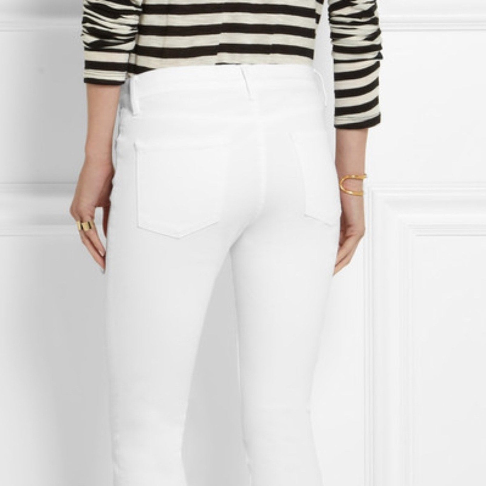 Frame Denim Le Skinny De Jeanne Crop Ankle Jeans In Blanc - size 29
