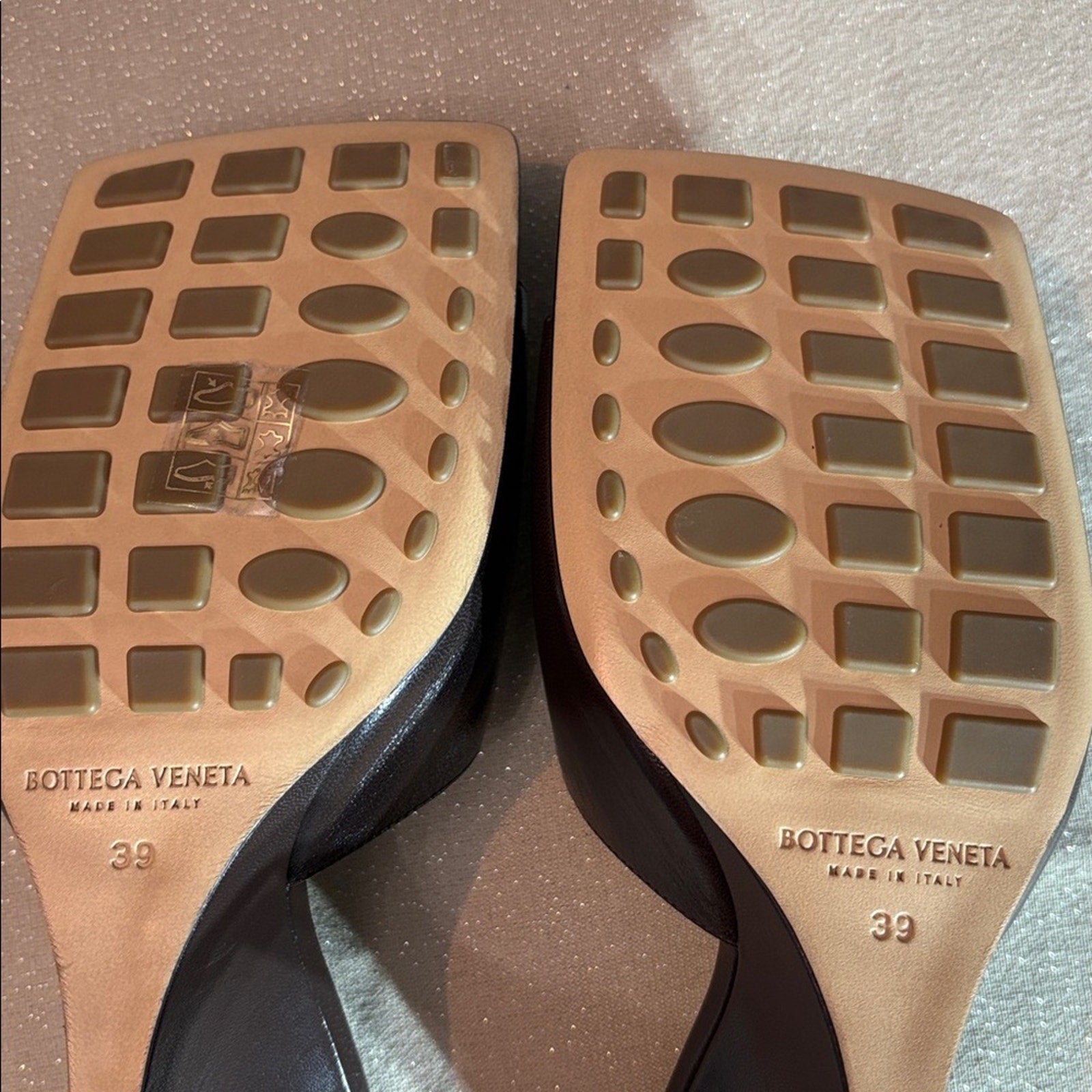 BOTTEGA VENETA Womens Brown Square Toe Wedge Slip On Leather Heeled Sandal - 39