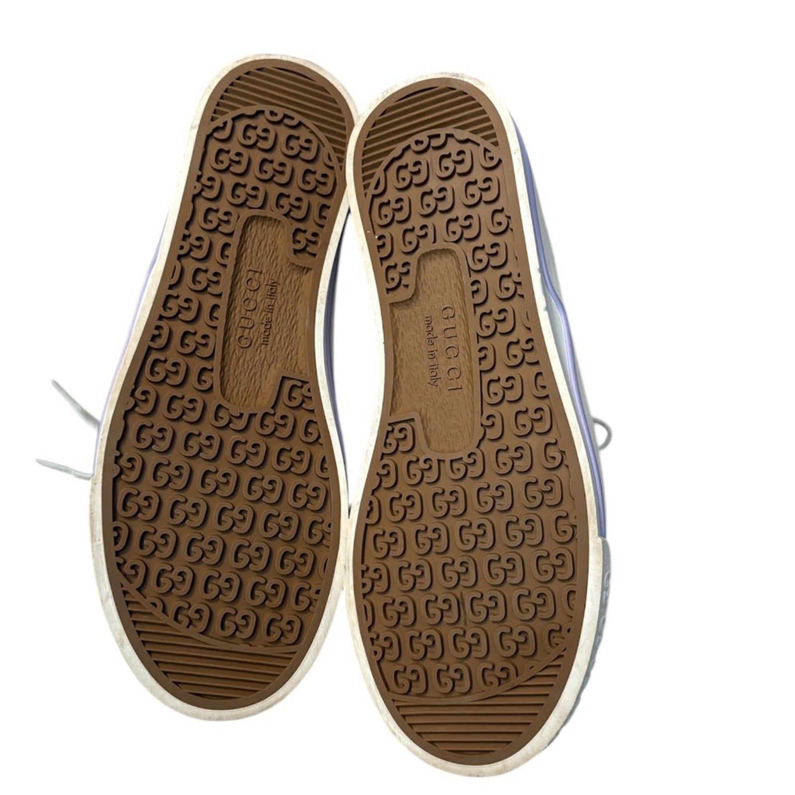 Gucci Z4403 Womens Beige Lilac Canvas Jumbo GG Tennis 1977 Sneakers - 7