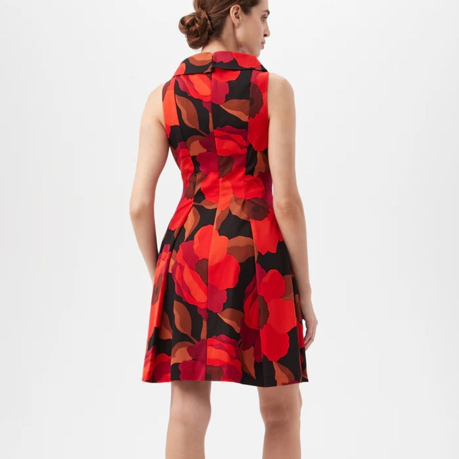 Trina Turk Sabar Red Floral Sleeveless Cocktail Dress - size 10