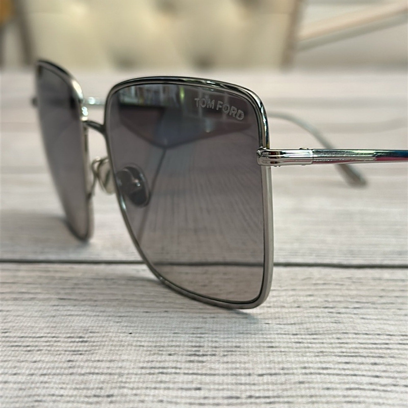 NEW Tom Ford Heather TF739 16B Silver Square Metal Sunglasses Frame 60-17-140