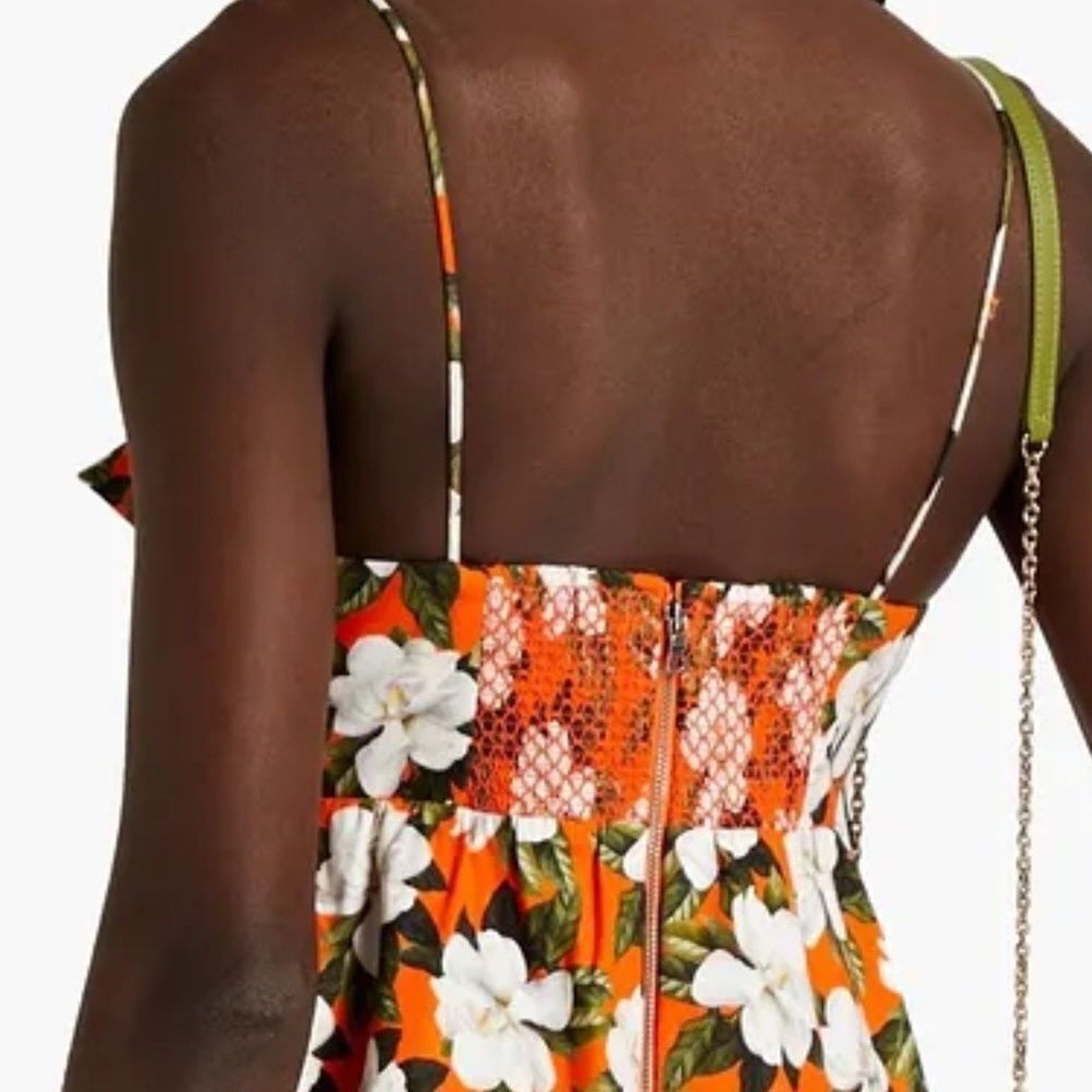 NEW ALICE + OLIVIA Melvina cutout floral-print linen-blend mini dress - size 6