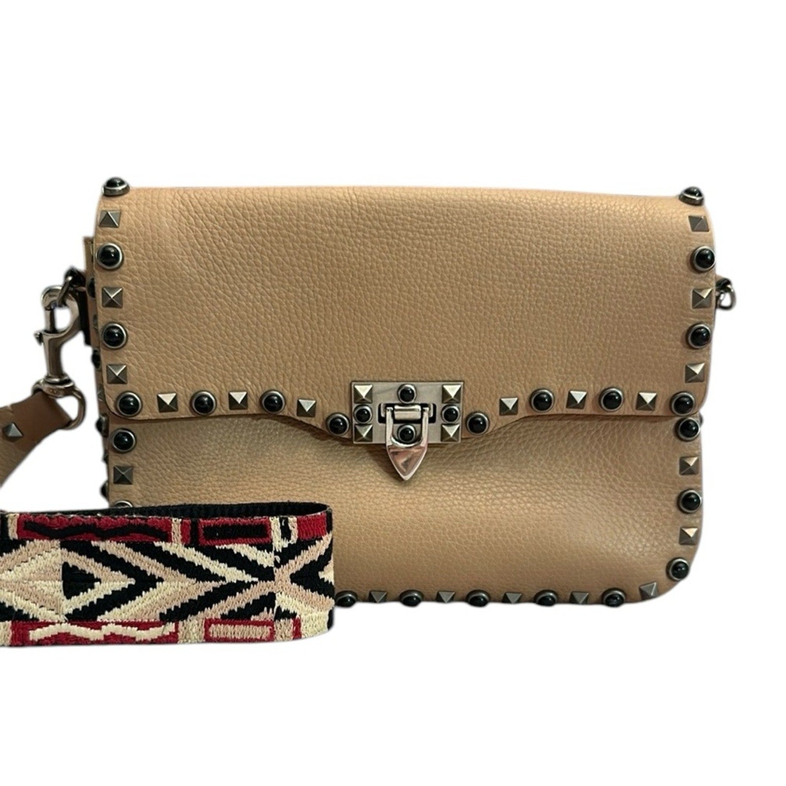 Valentino Garavani Cream and Pink Crossbody Bag