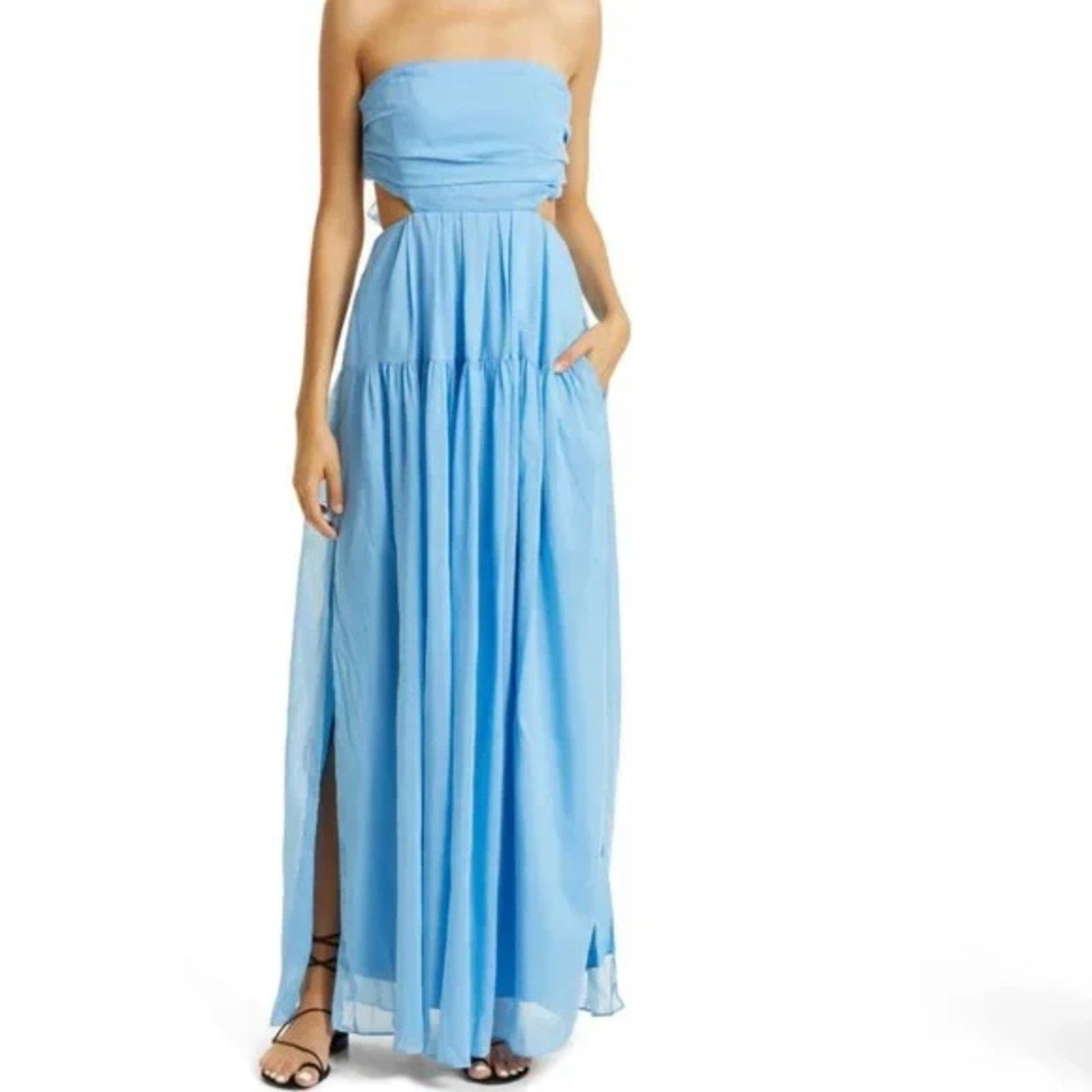 REBECCA TAYLOR Monarch Fleur Cutout Maxi Dress - size 8