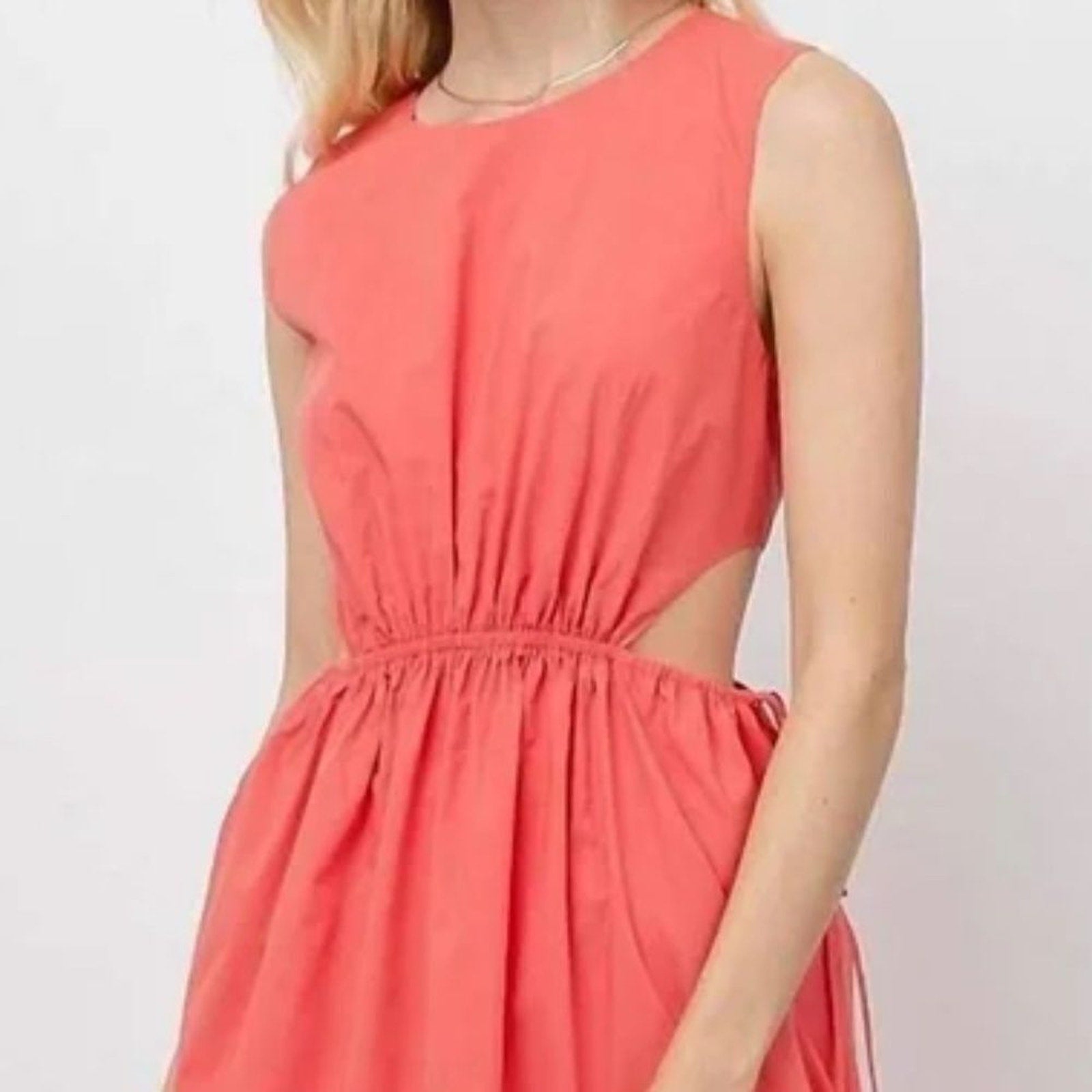 NEW RAILS - Yvette - Cotton Midi Dress - Coral - size Large