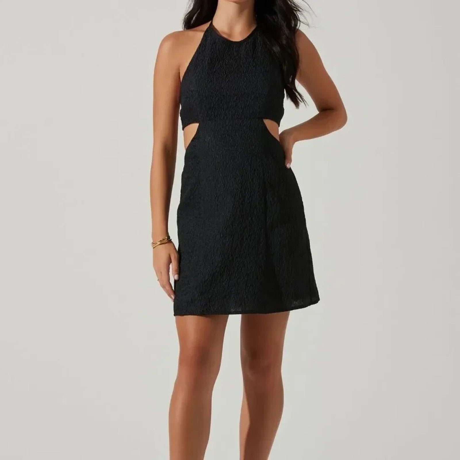 NWT Astr Laylin Halter Cutout Mini Dress - size XS