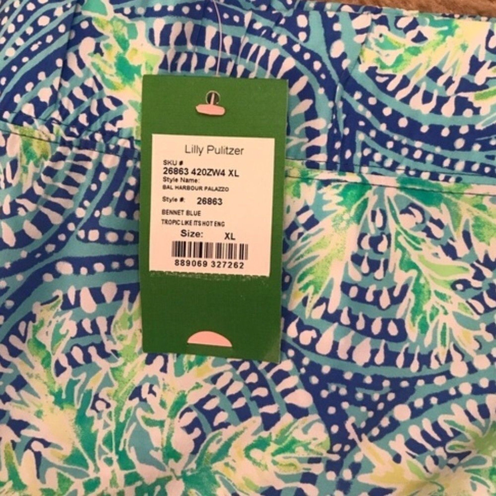 NWT Lilly Pulitzer -Bennet Blue Tropic Like Its Hot Eng
