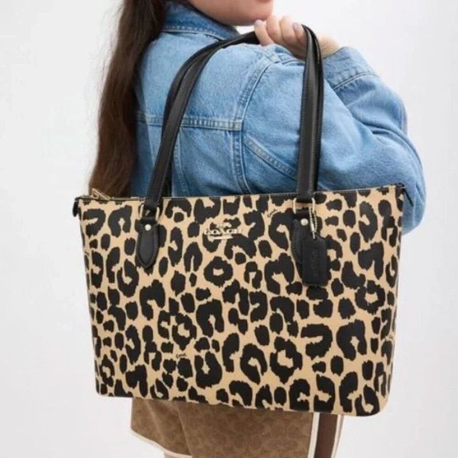 Coach Taylor Tote Bag Leopard Print