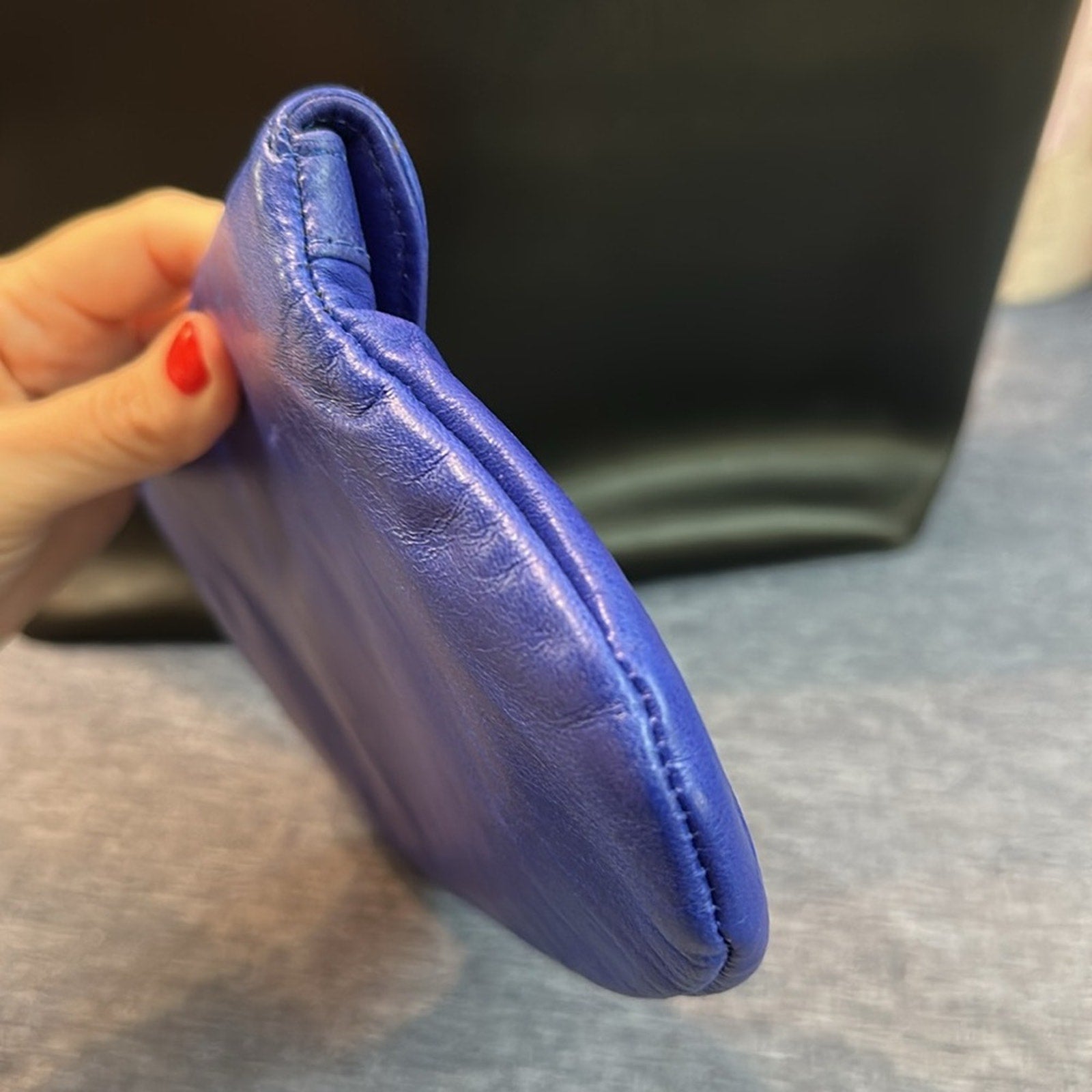 Lauren Merkin Blue leather Clutch Bag Purse