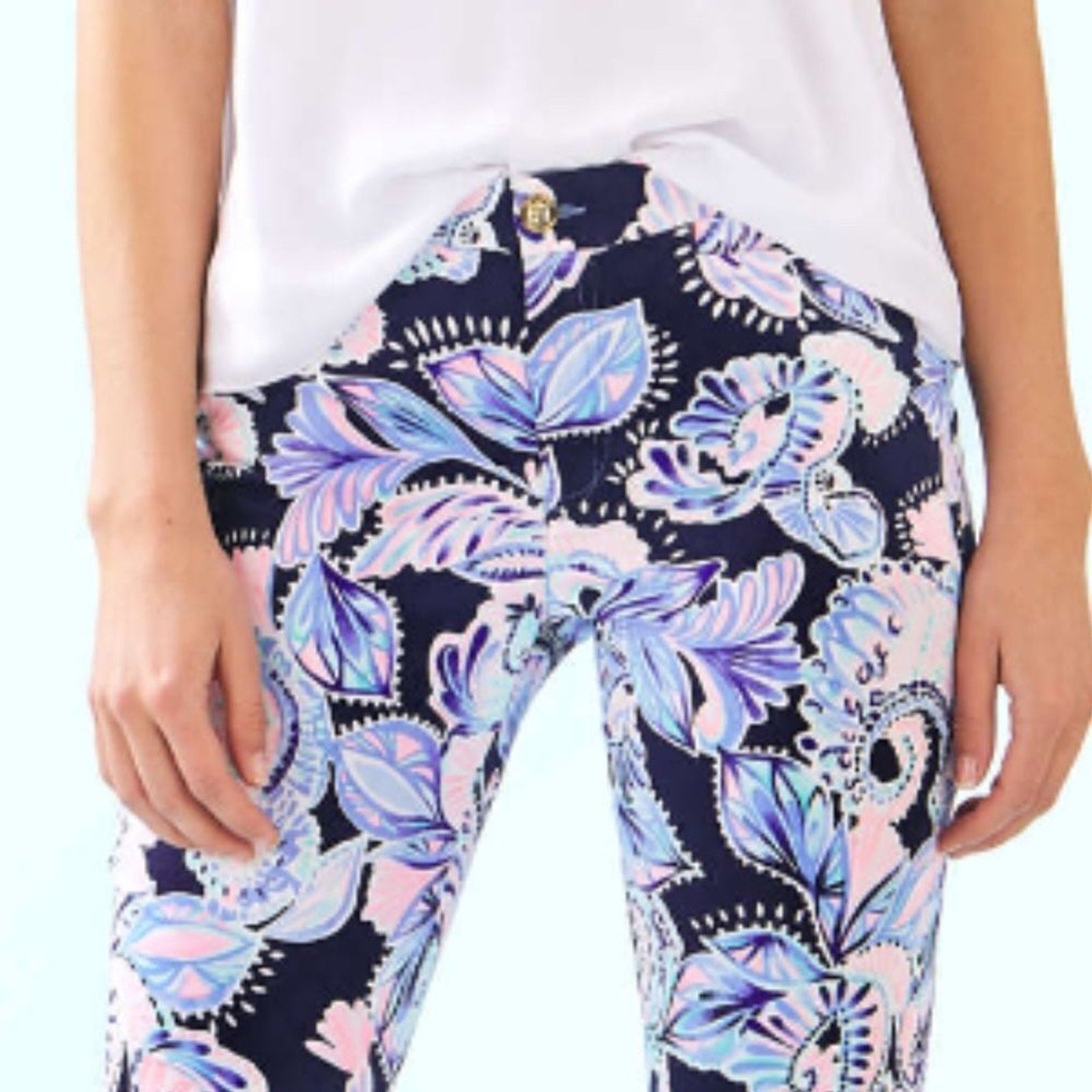 NWT Lilly Pulitzer KELLY High RISE SKINNY ANKLE PANTS High Tide Navy - size 6