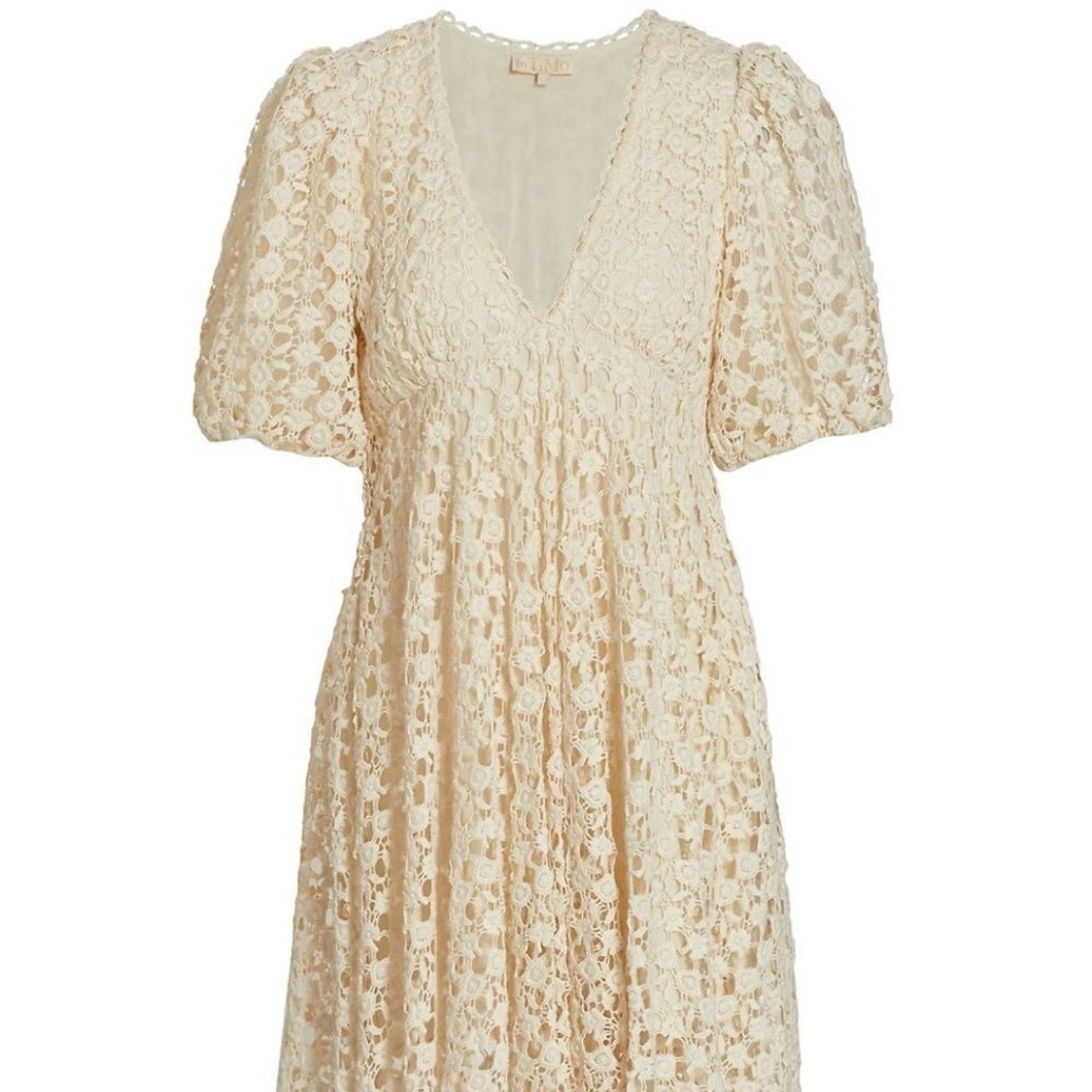 NWT byTiMo Puff-Sleeve Lace Crochet Dress - size XXS