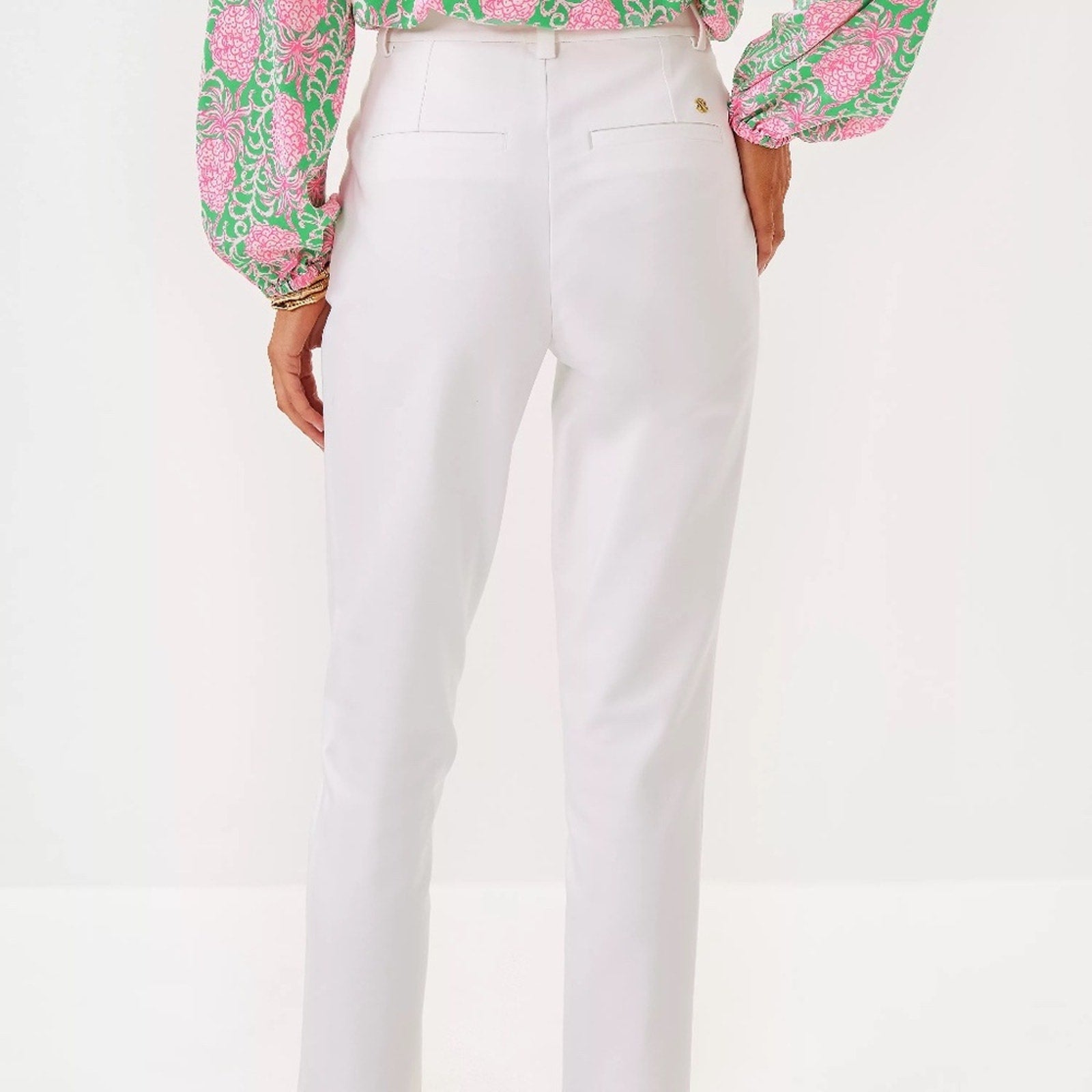 NEW Lilly Pulitzer Ana High-Rise Women Pant - Resort White - size 12