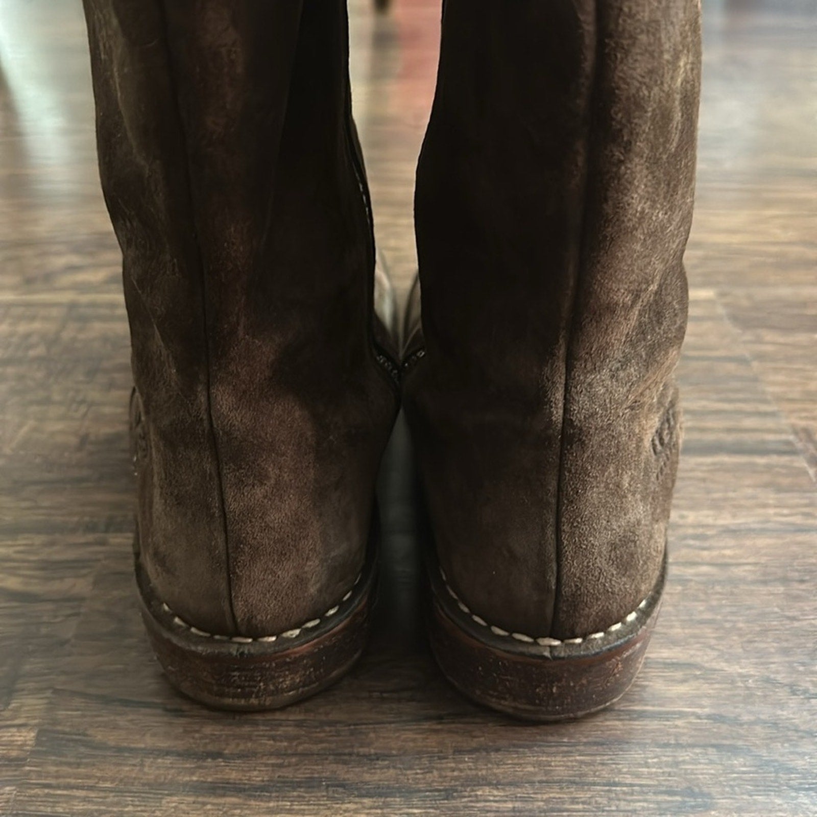 UGG Kiera Suede Sheepskin Tan Bohemian Fringe Studded Embroidered Boots - RARE