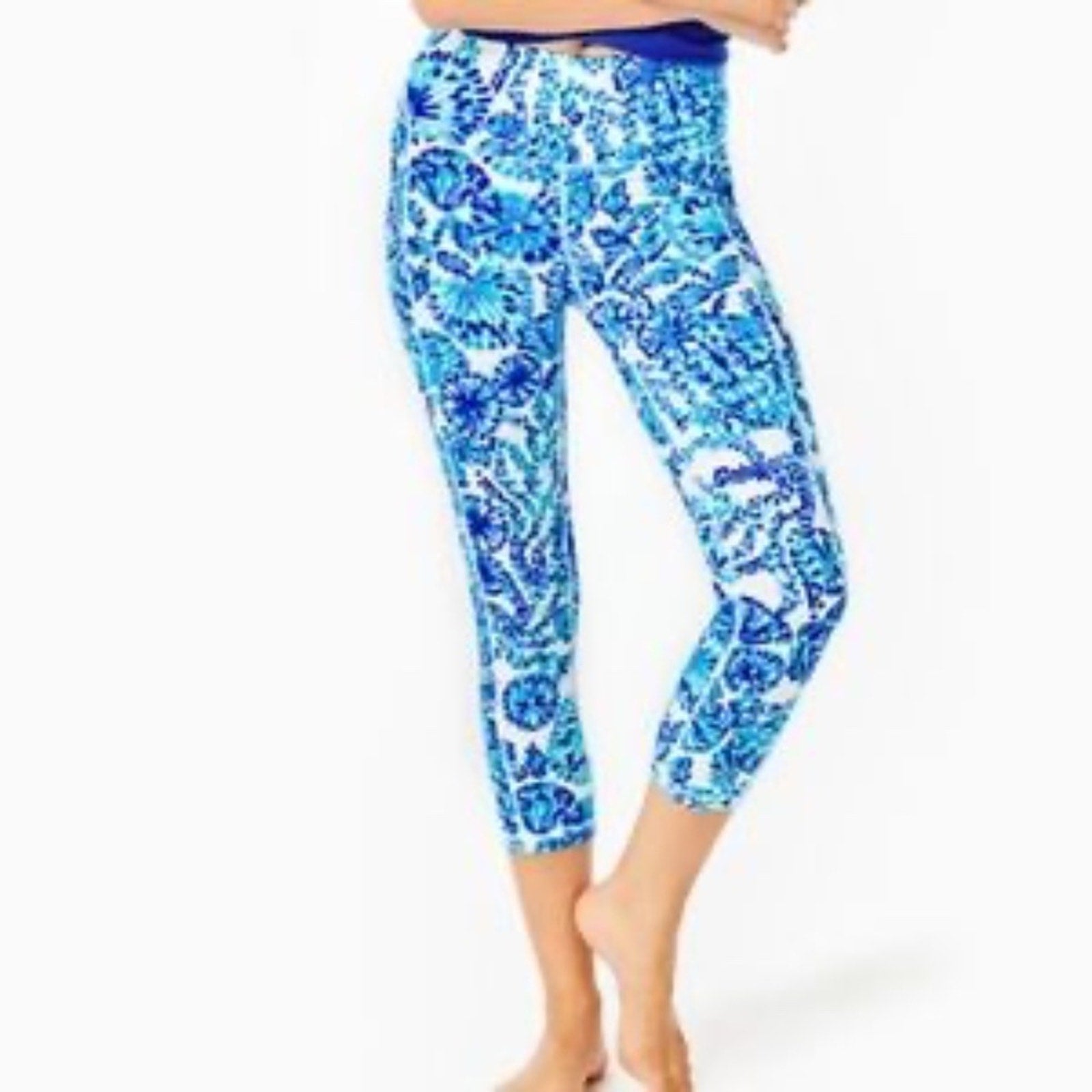 LILLY PULITZER WEEKENDER HIGH RISE LEGGING TURQUOISE OASIS - size small