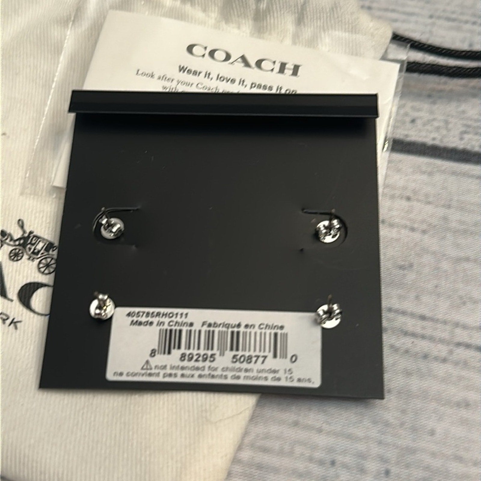 NEW Coach Signature And Stone Stud Earrings Set