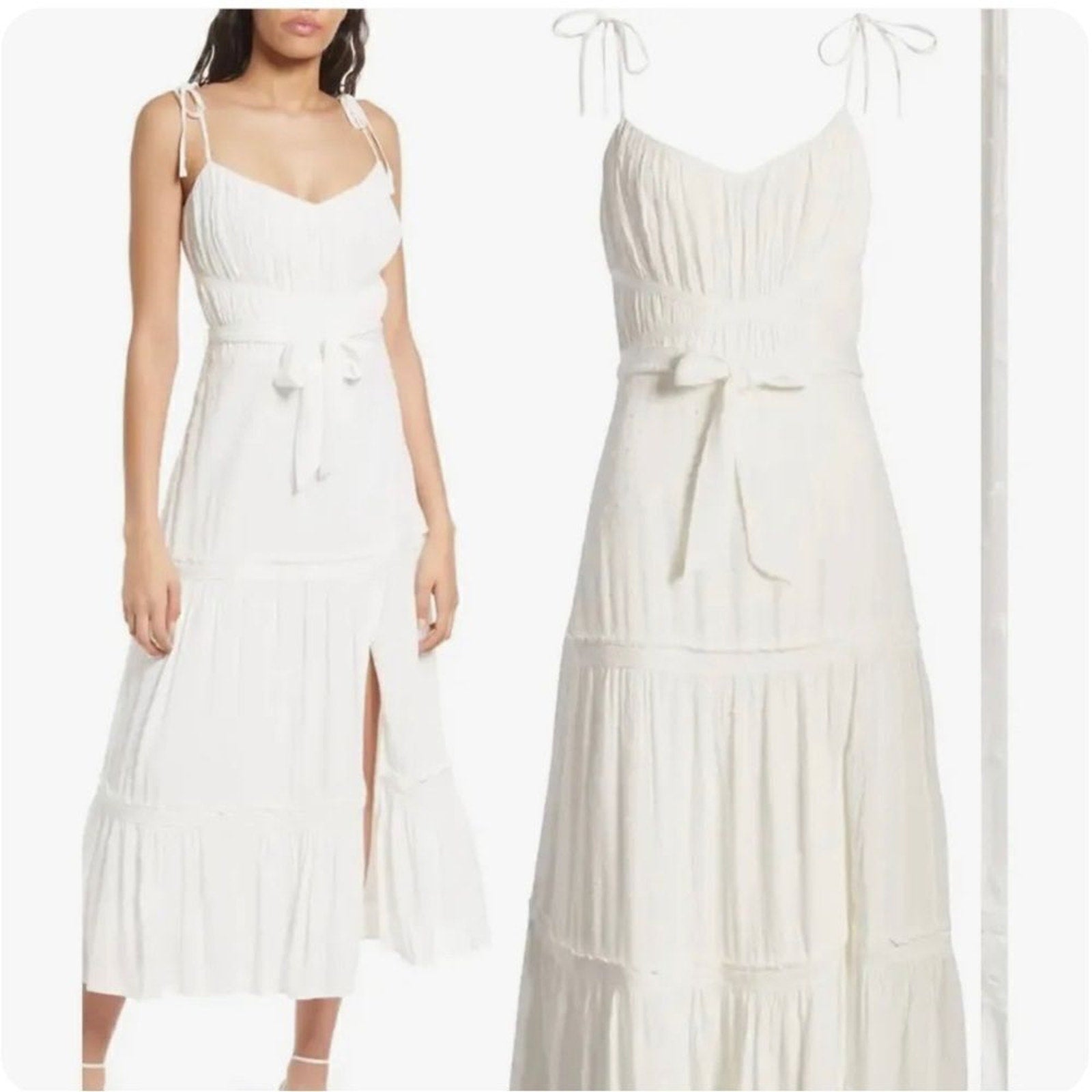 NWT Paige Inesa Midi Dress in White - size large