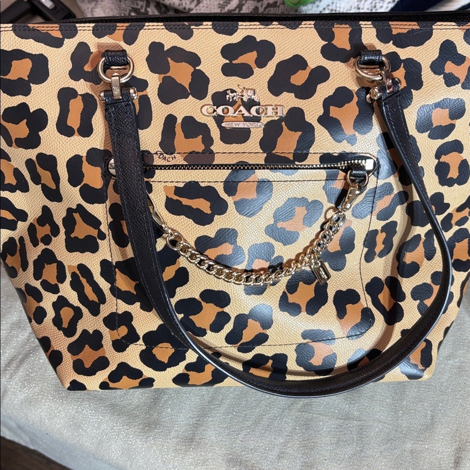 Coach Taylor Tote Bag Leopard Print