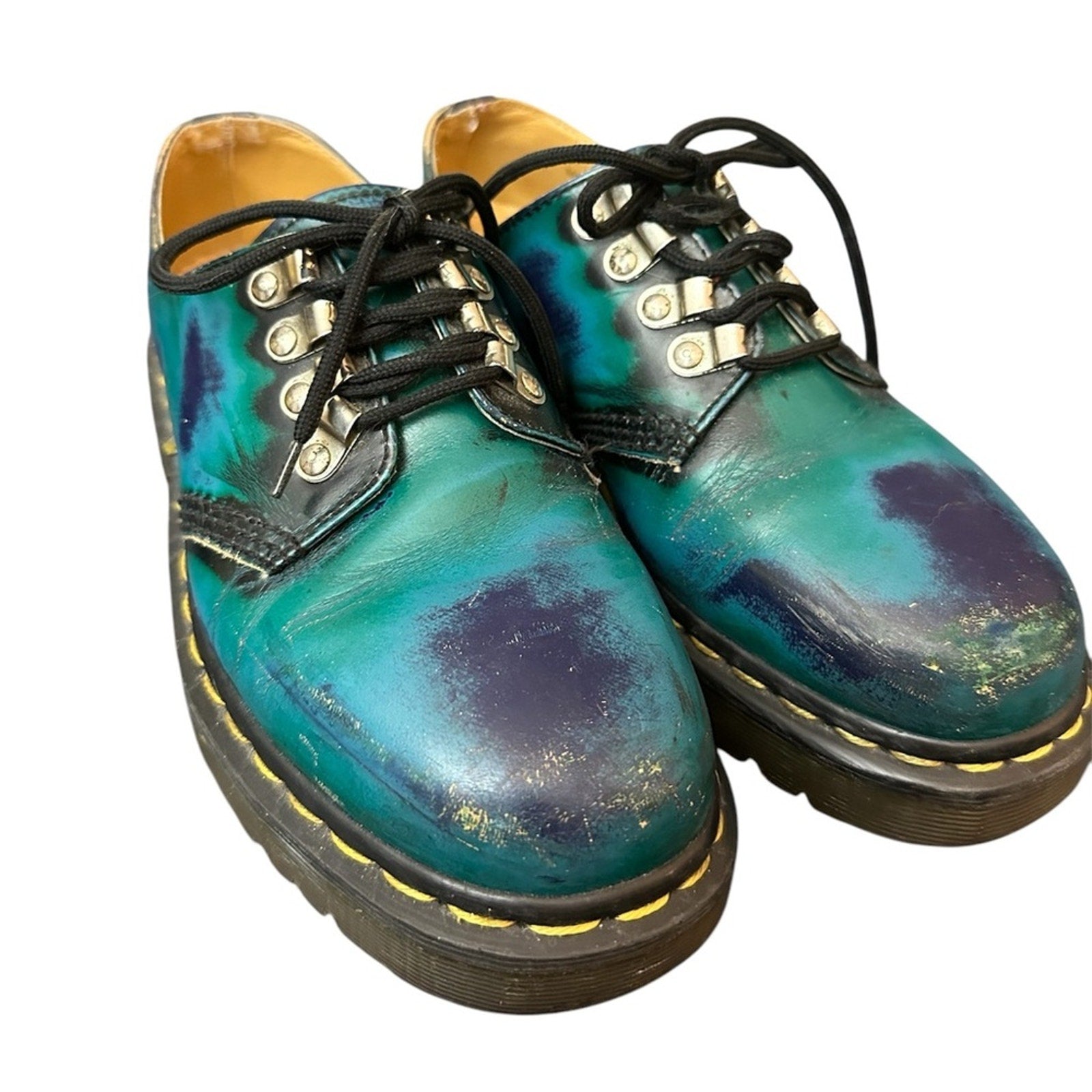 Dr.Martens Turquoise and blue rub off shoes - size 6 UK