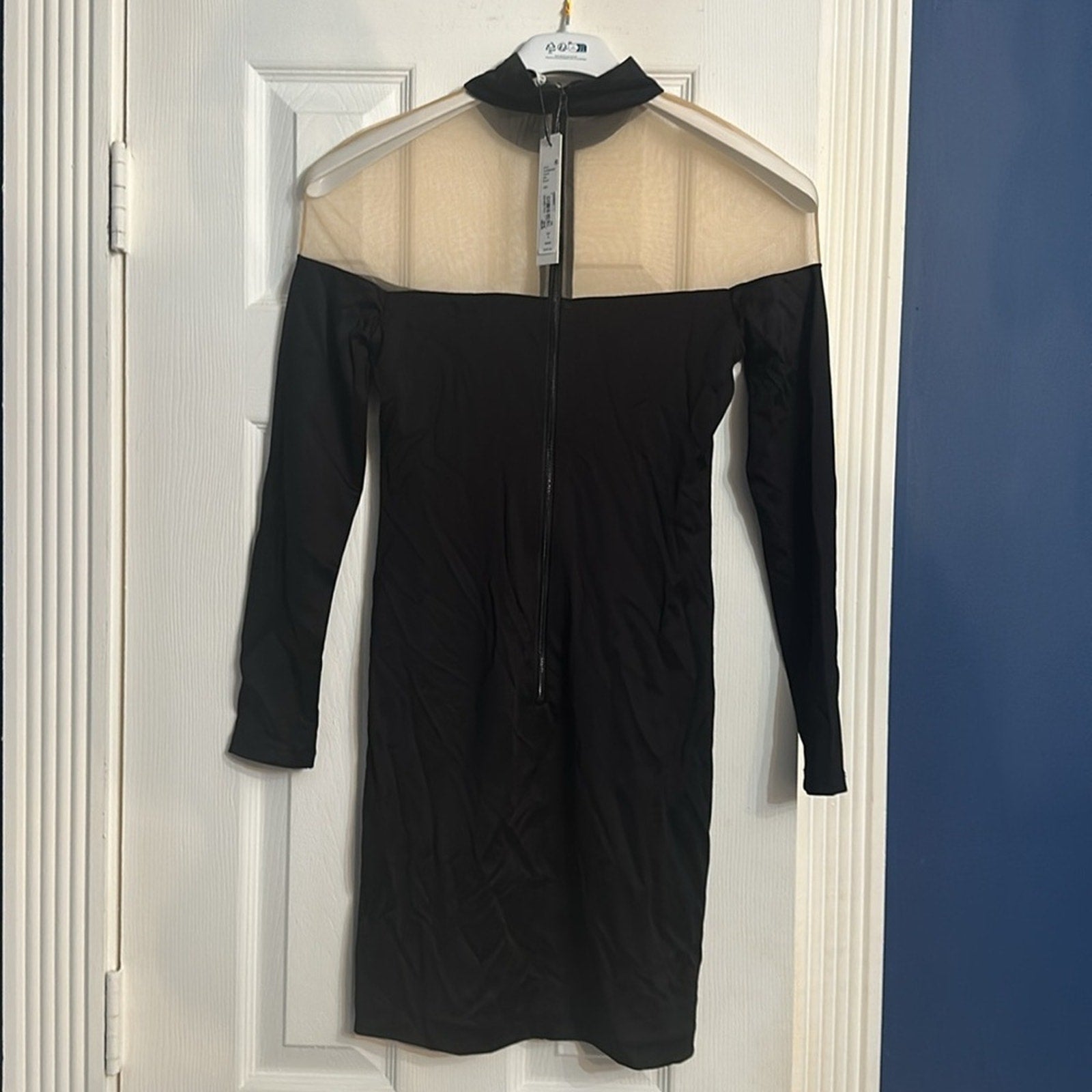 NWT Alice + Olivia Zahra Sheer Turtleneck Mini Dress - size 4