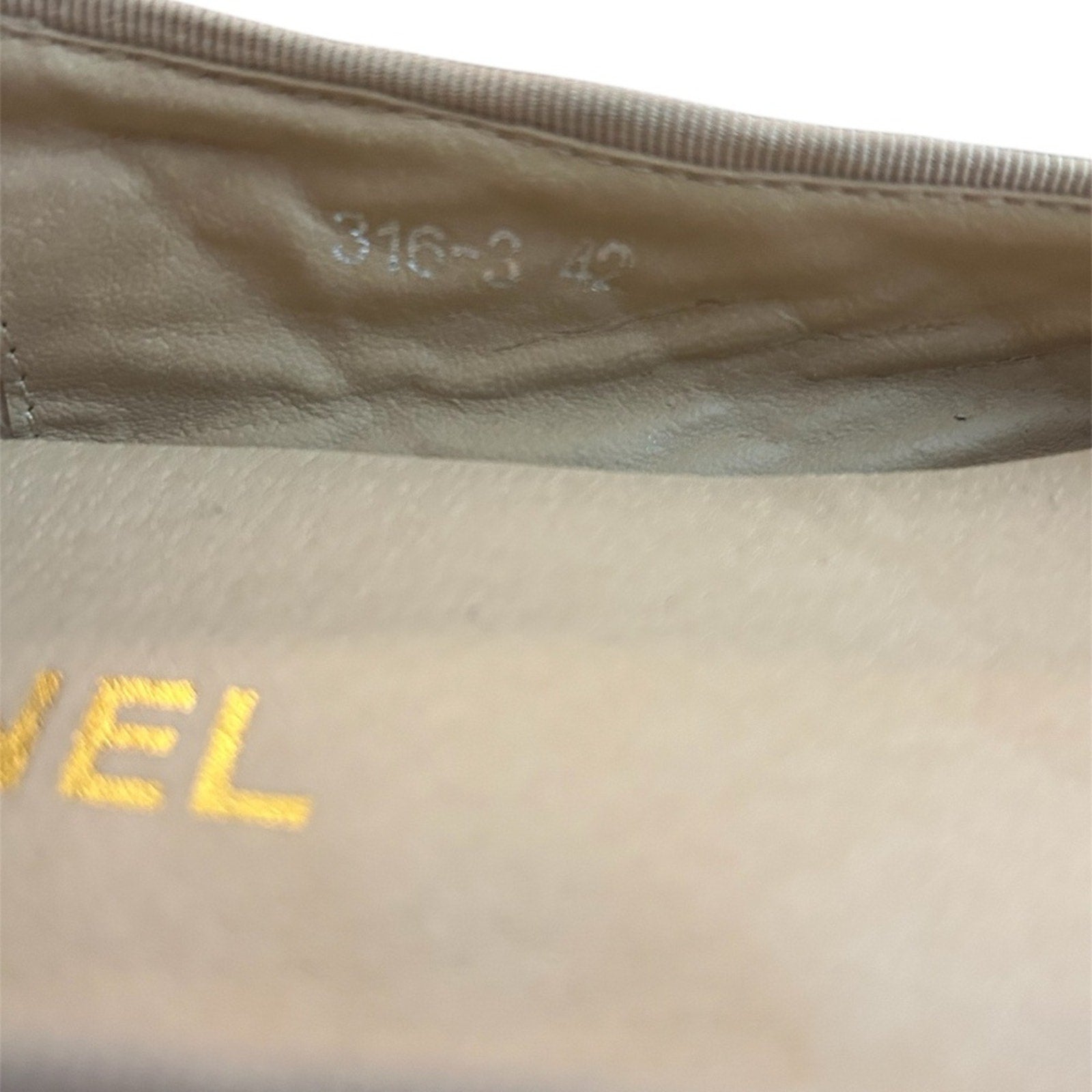 Chanel ballet flats Aged Calfskin beige black - size 42 (=US 11.5)