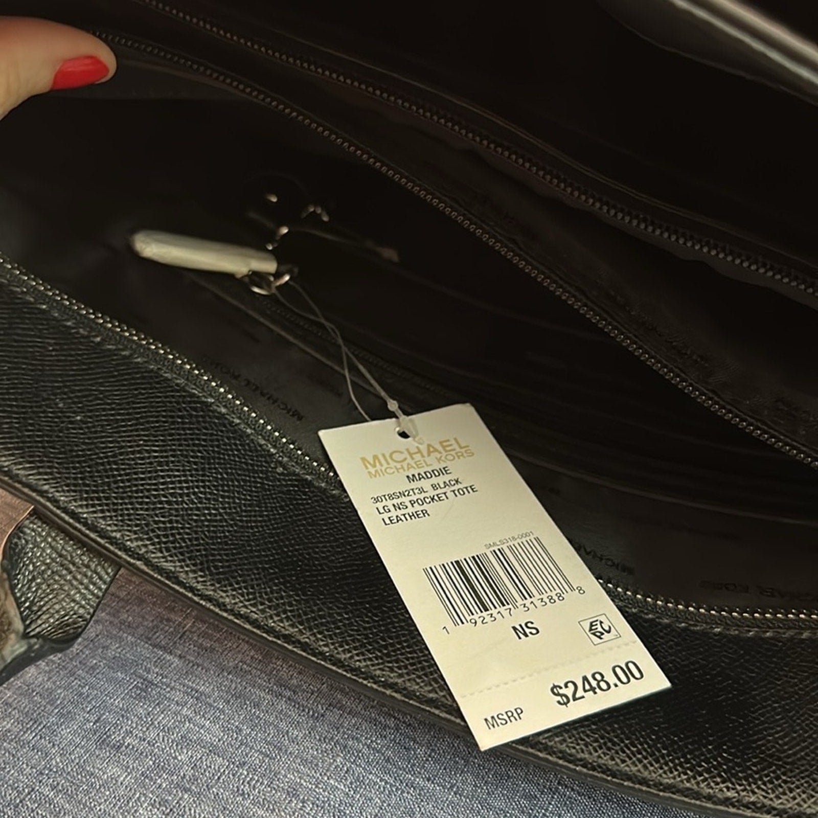 Black Micheal Kors laptop business Tote Bag large